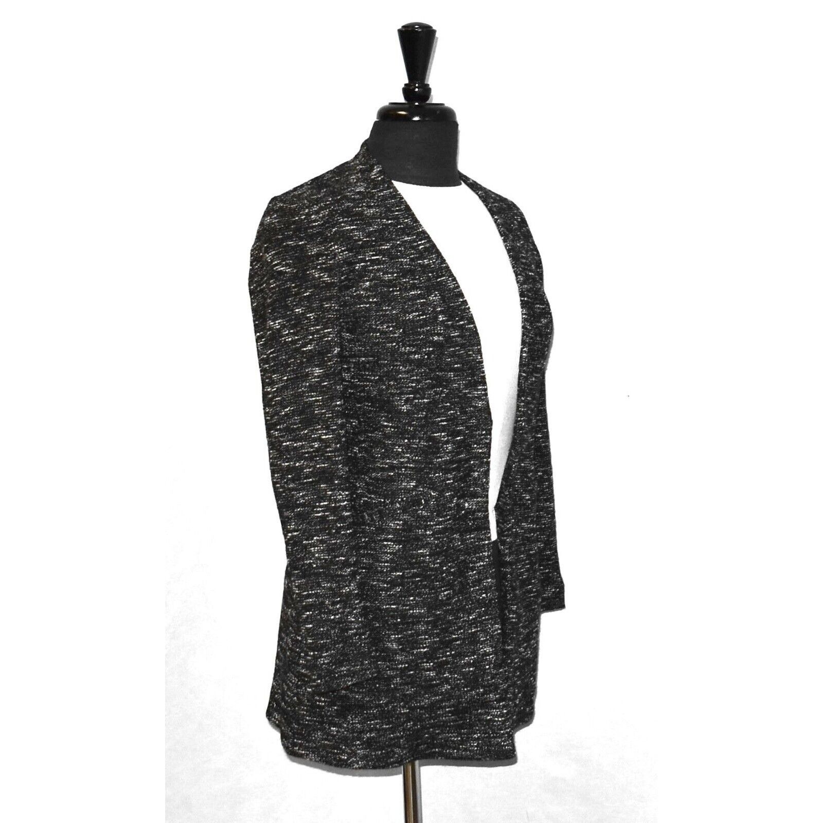 Eileen Fisher EILEEN FISHER Blk/Wht Cotton Blend Cardigan Sweater Sz PP Size S / US 4 / IT 40 - 2 Thumbnail