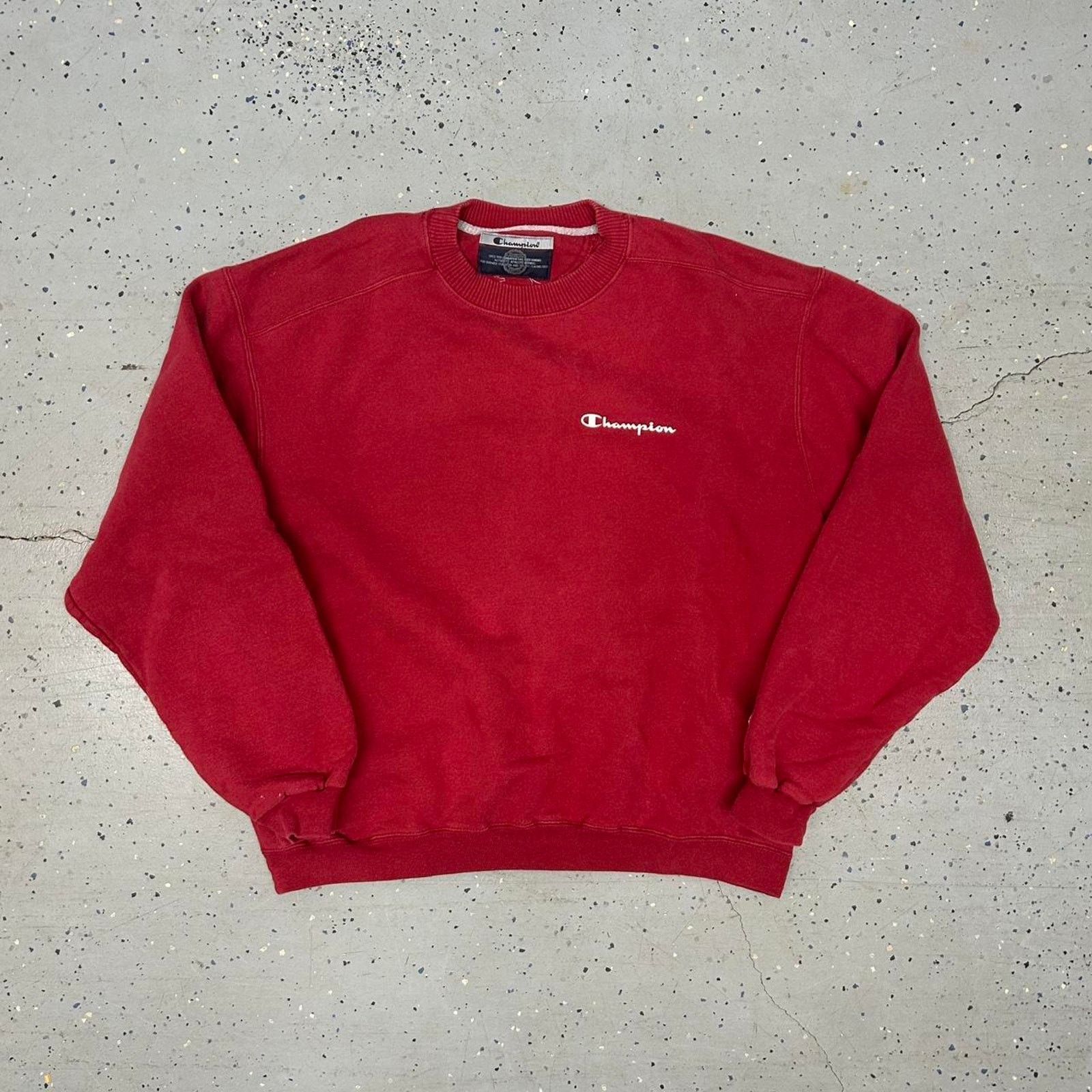 Champion Y2K Champion red sweatshirt Size US XL / EU 56 / 4 - 1 Thumbnail