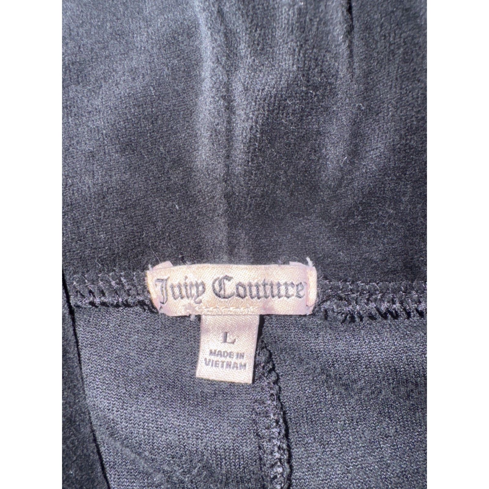 Juicy Couture VINTAGE Juicy Couture Velour Hoodie Black Women’s Large Full Zip Pockets Hooded Y2K USA Grunge 21x22 Mens? Girls? Not applicable. Size L / US 10 / IT 46 - 4 Thumbnail