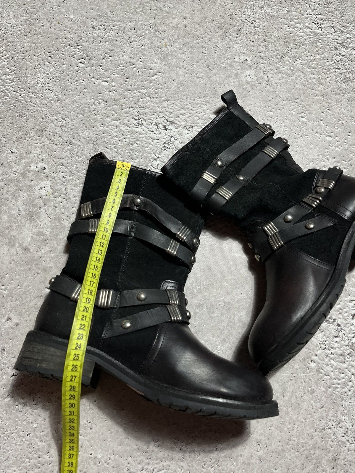 Japanese Brand × Vintage Vintage Woman’s Avant Garde Leather Biker Hi Top Boots Size US 10 / IT 40 - 14 Thumbnail