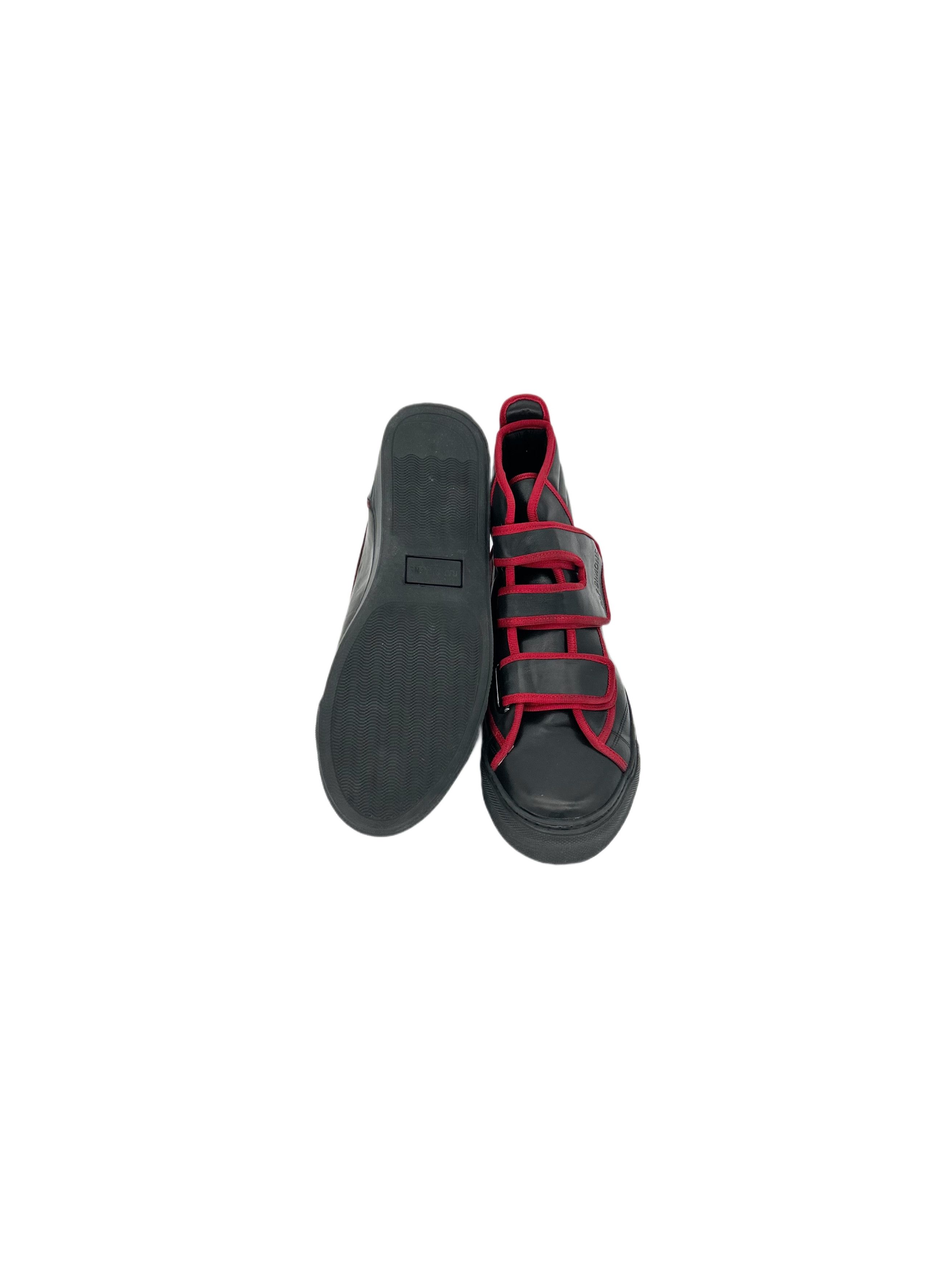 Raf Simons Raf Simons Black High Top Trainers with Red Trim Size US 7 / EU 40 - 4 Thumbnail