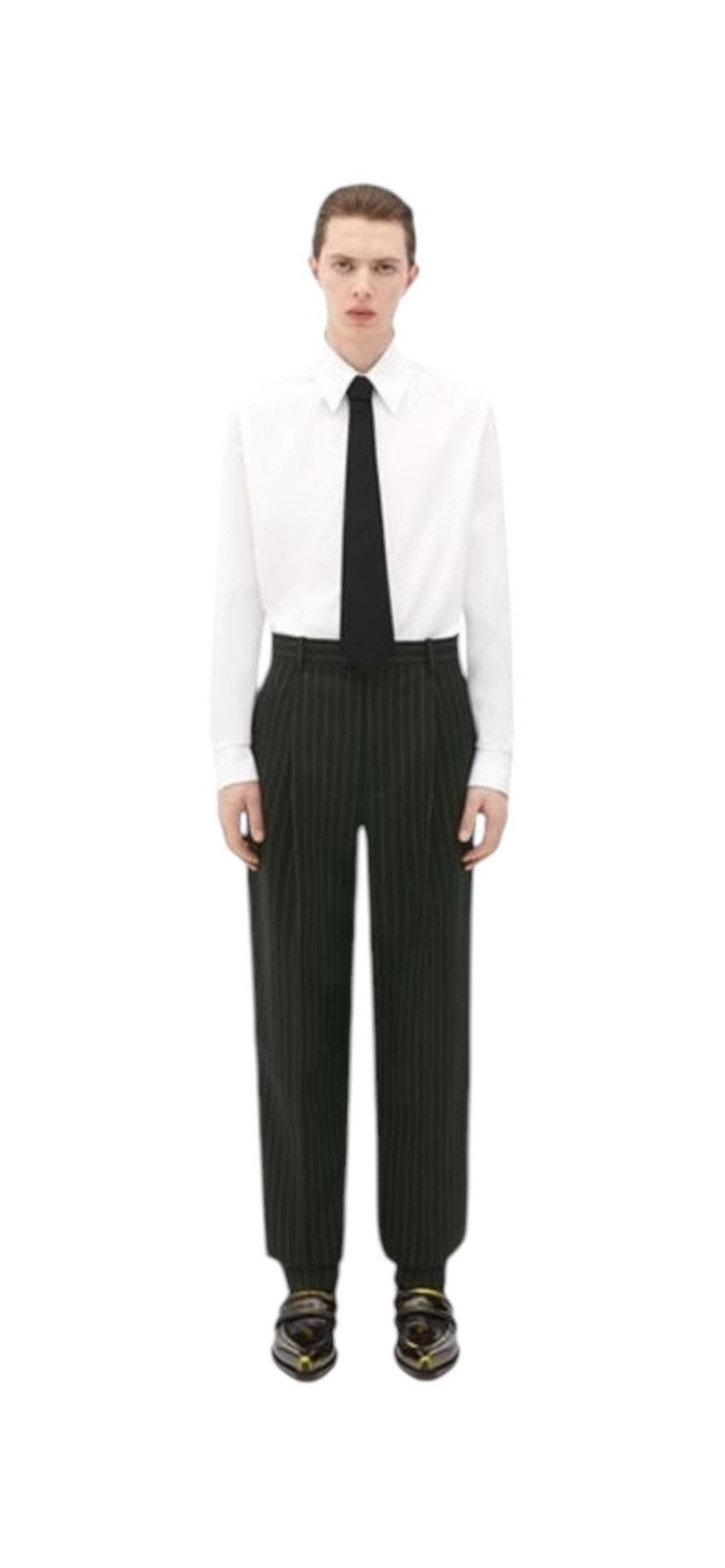 Bottega Veneta SLIM LEG WOOL PINSTRIPE TROUSERS Size US 32 / EU 48 - 4 Thumbnail