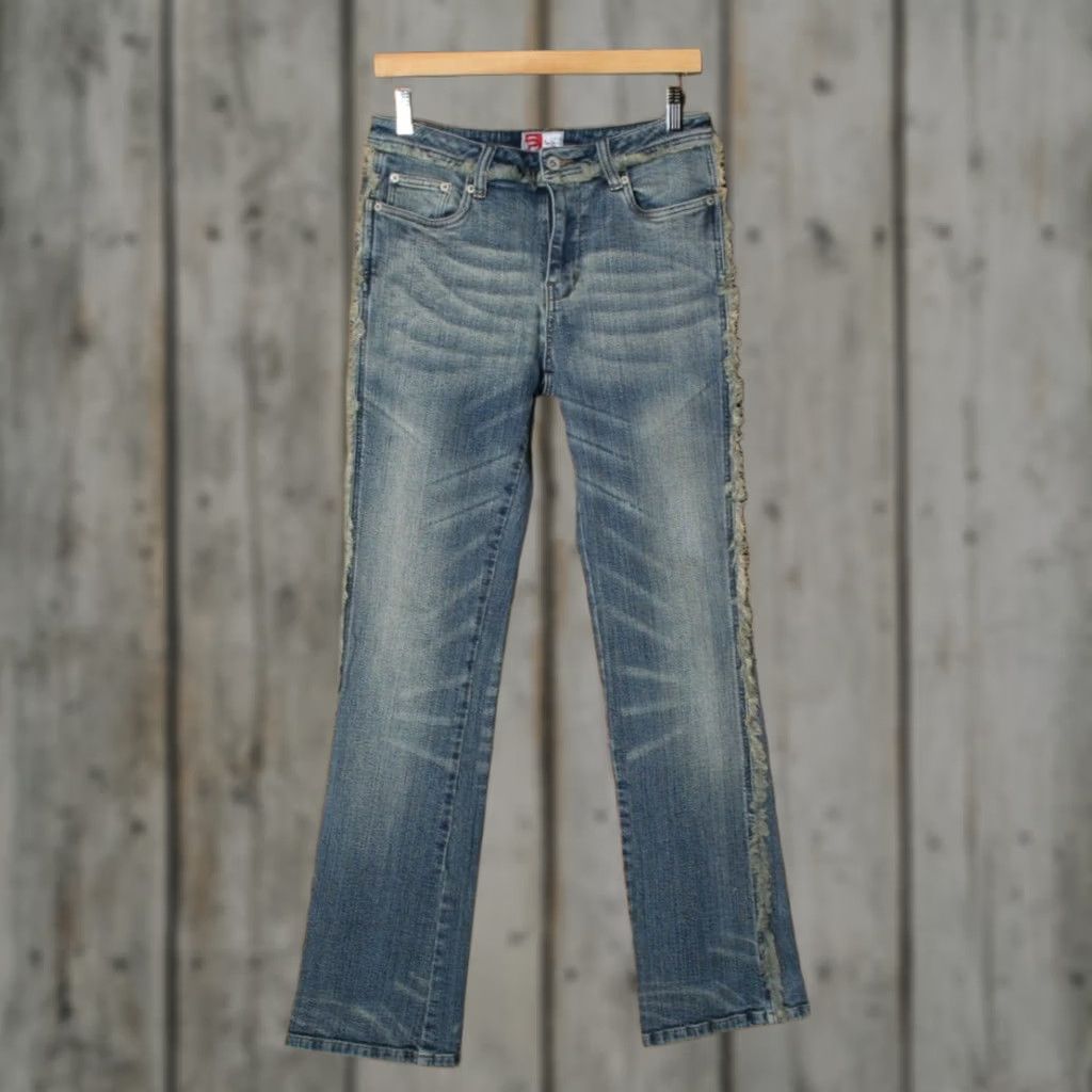Pepe Jeans VINTAGE Pepe Jeans Jeans Bootcut Women 28 Blue Denim Stretch Frayed Side Seams Corded Rise 8.5-10.5 Inseam 32 Mens Womens Girls Size 28" / US 6 / IT 42 - 1 Thumbnail