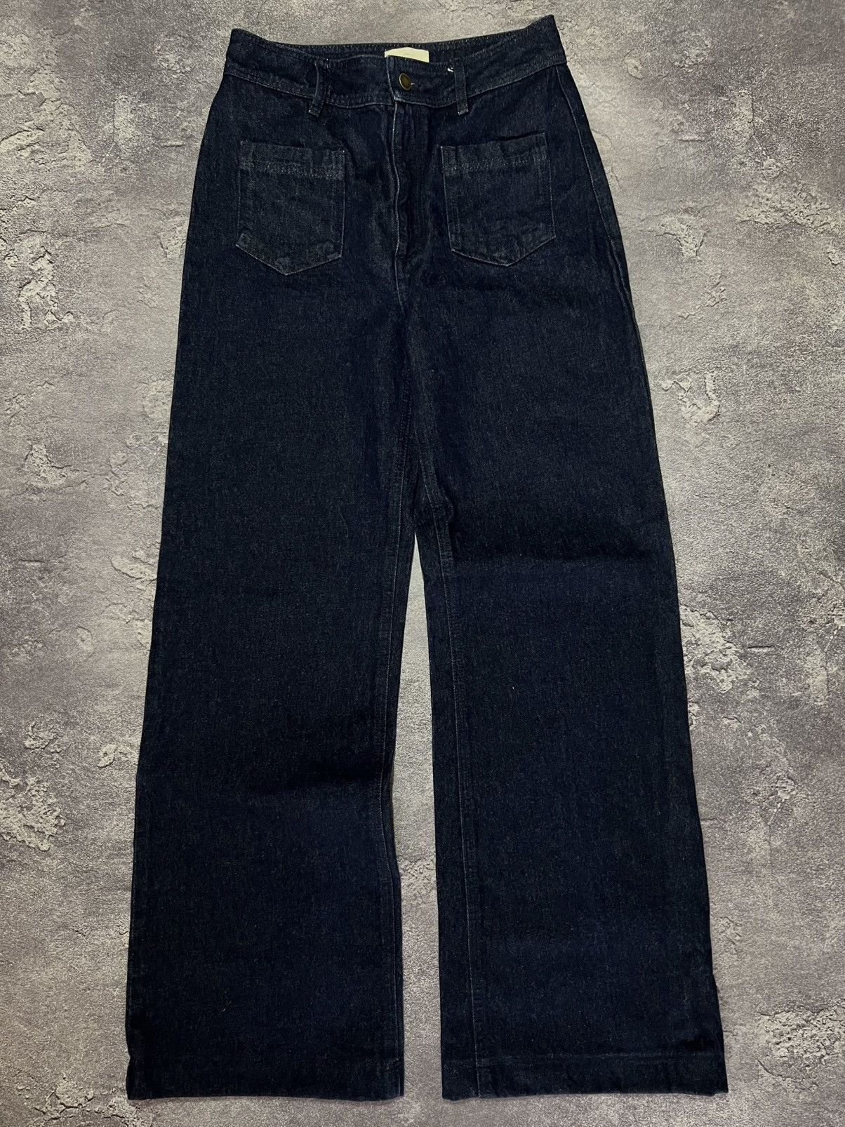 Sezane Sezane Le 70s Trouser Jeans Indigo Washed Designer Pants Size 27" / US 4 / IT 40 - 1 Thumbnail