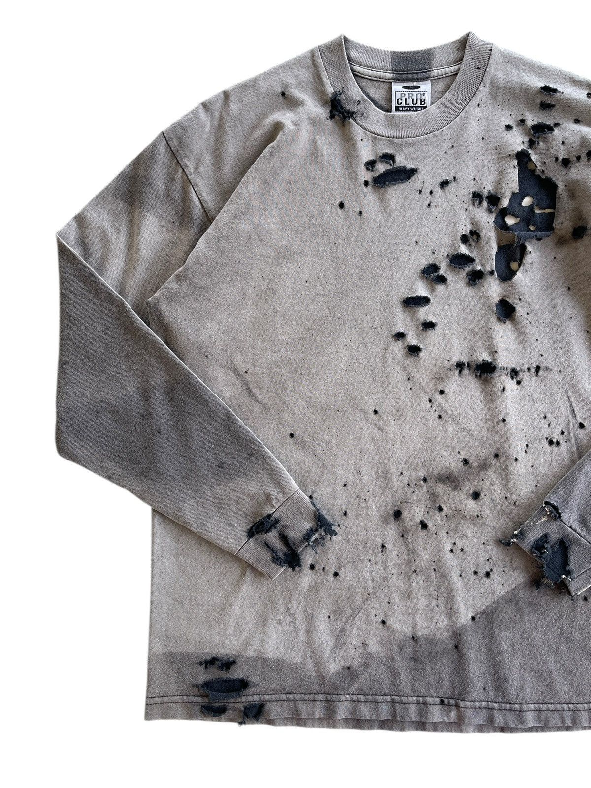 Vintage Destroyed!!! Crazy Distressed Grunge Sunfaded Pro Club Shirt Size US L / EU 52-54 / 3 - 6 Thumbnail