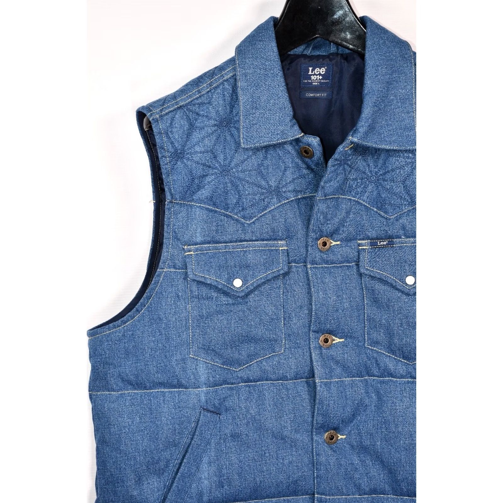 Lee Lee 101+ Limited Edition 125th Anniversary Denim Down Vest Men L Blue Cotton Down Vest Size US L / EU 52-54 / 3 - 6 Thumbnail