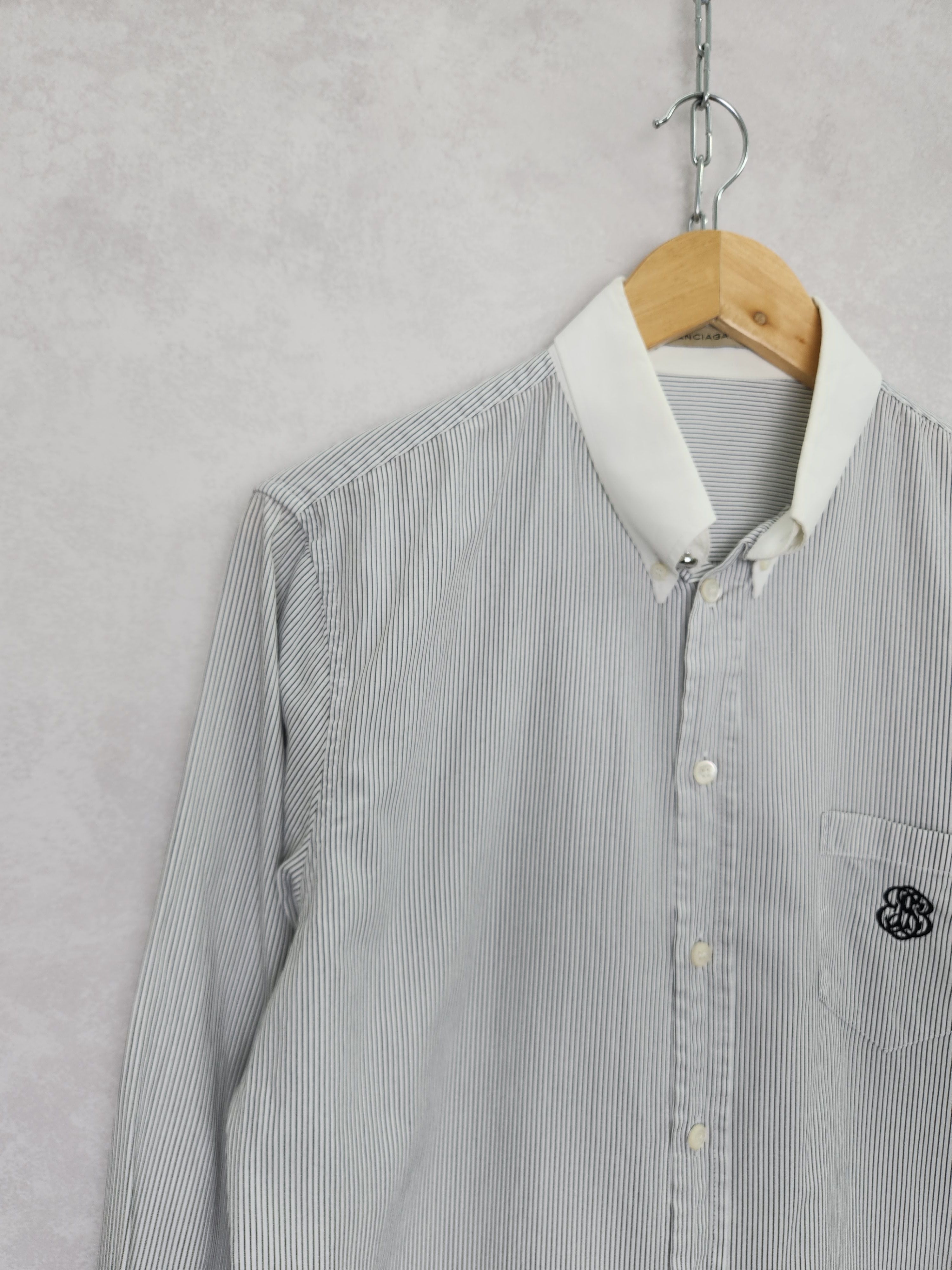 Balenciaga Balenciaga paris stripes button ups shirt pockets logo Size US L / EU 52-54 / 3 - 5 Thumbnail