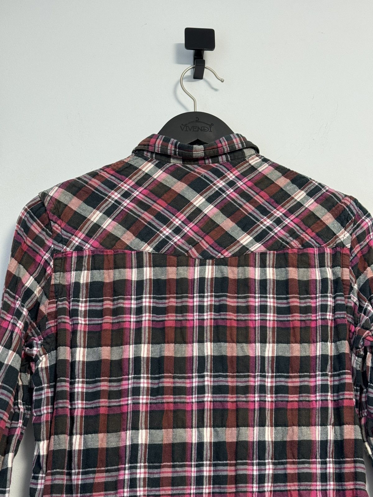 Acne Studios Acne Studios Pink Plaid Flannel Shirt Long Sleeve Size XXS / US 00 / IT 34 - 18 Thumbnail