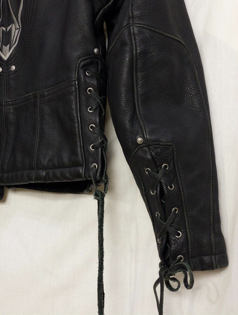 Vintage ARLENNESS motorcycle leather jacket with lace up&embroidery Size M / US 6-8 / IT 42-44 - 11 Thumbnail