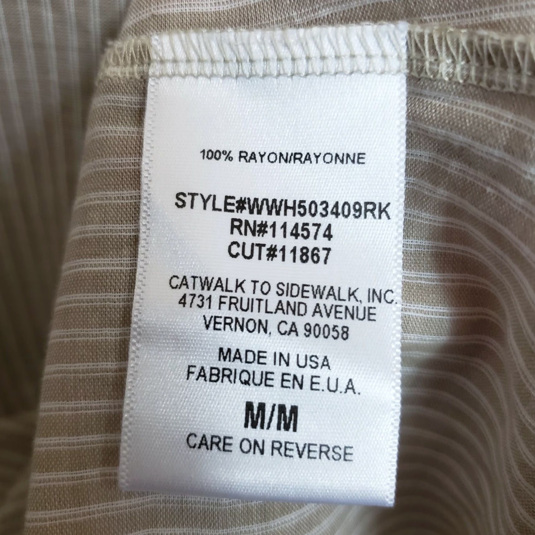 Vintage Pleione Womens Blouse Sz M Tan Striped Front Tie Half Sleeves Rayon Shirt Casual Womens Medium Tan Striped Pleione Blouse Size M / US 6-8 / IT 42-44 - 4 Thumbnail