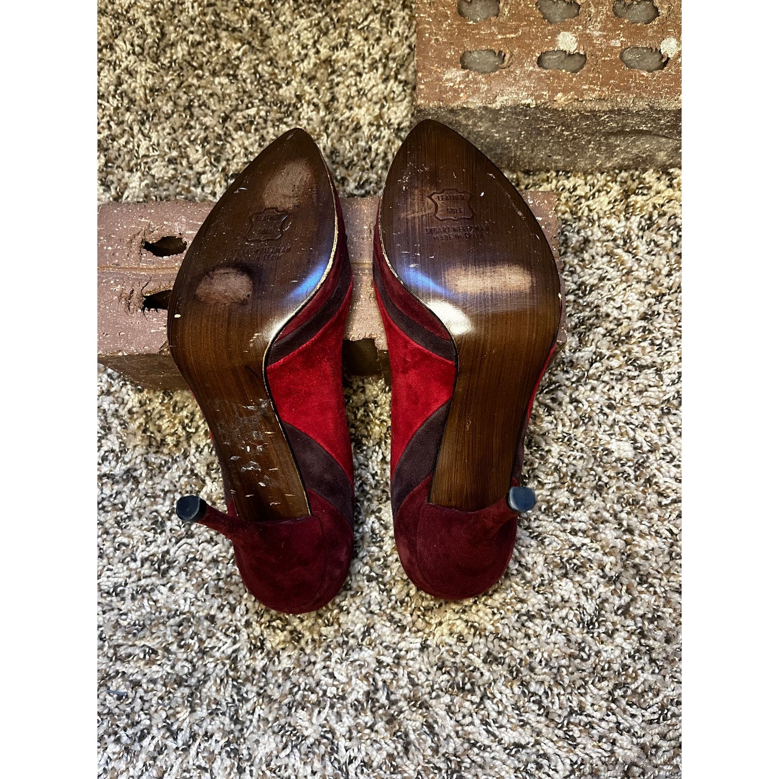Stuart Weitzman Stuart Weitzman Chevron Suede Stilettos Pump Red Women's 8M Size US 8 / IT 38 - 10 Thumbnail