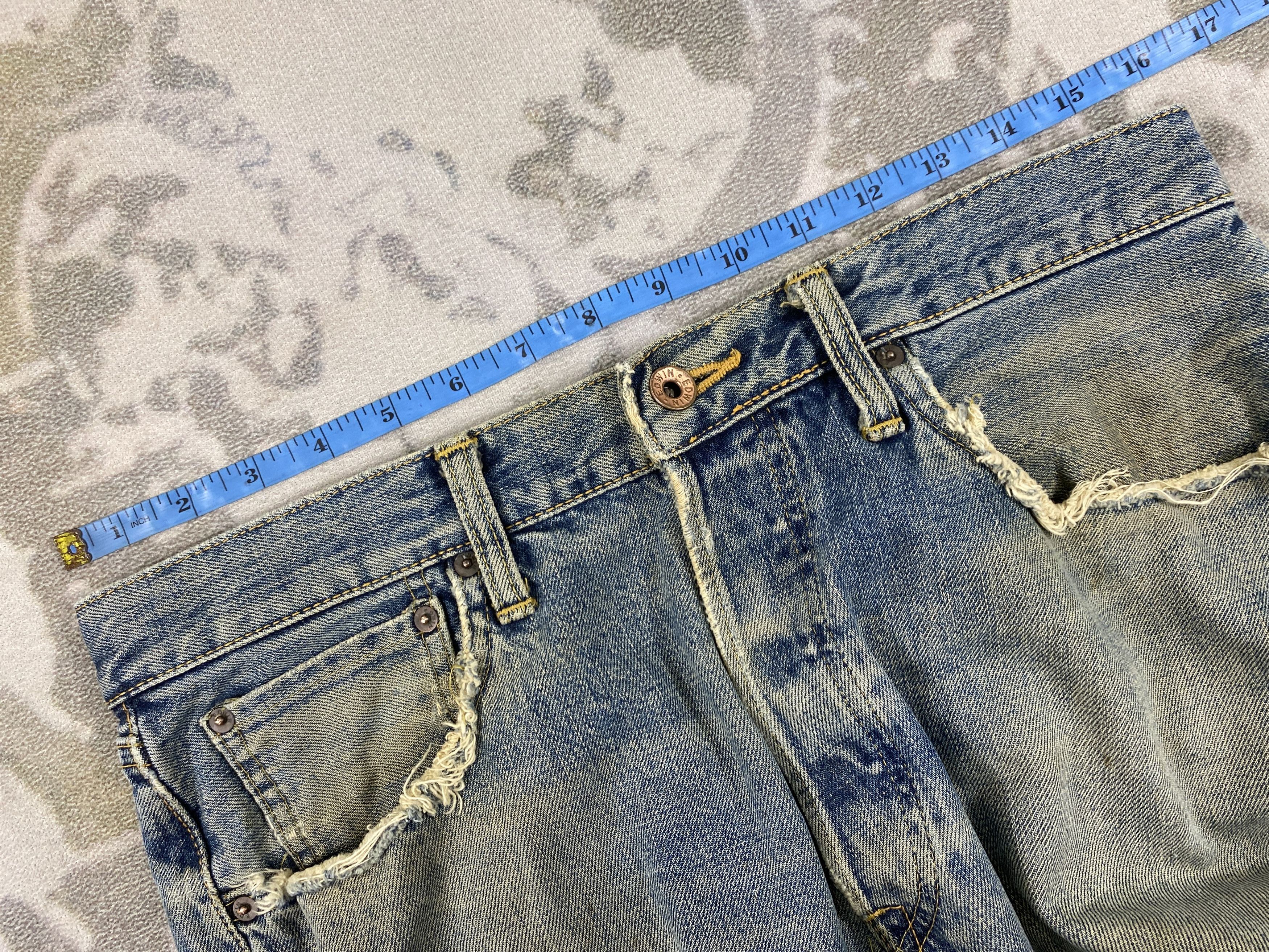 Edwin EDWIN 505X SELVEDGE FADED & RUSTY DISTRESSED DENIM-JN3565 Size US 32 / EU 48 - 5 Thumbnail