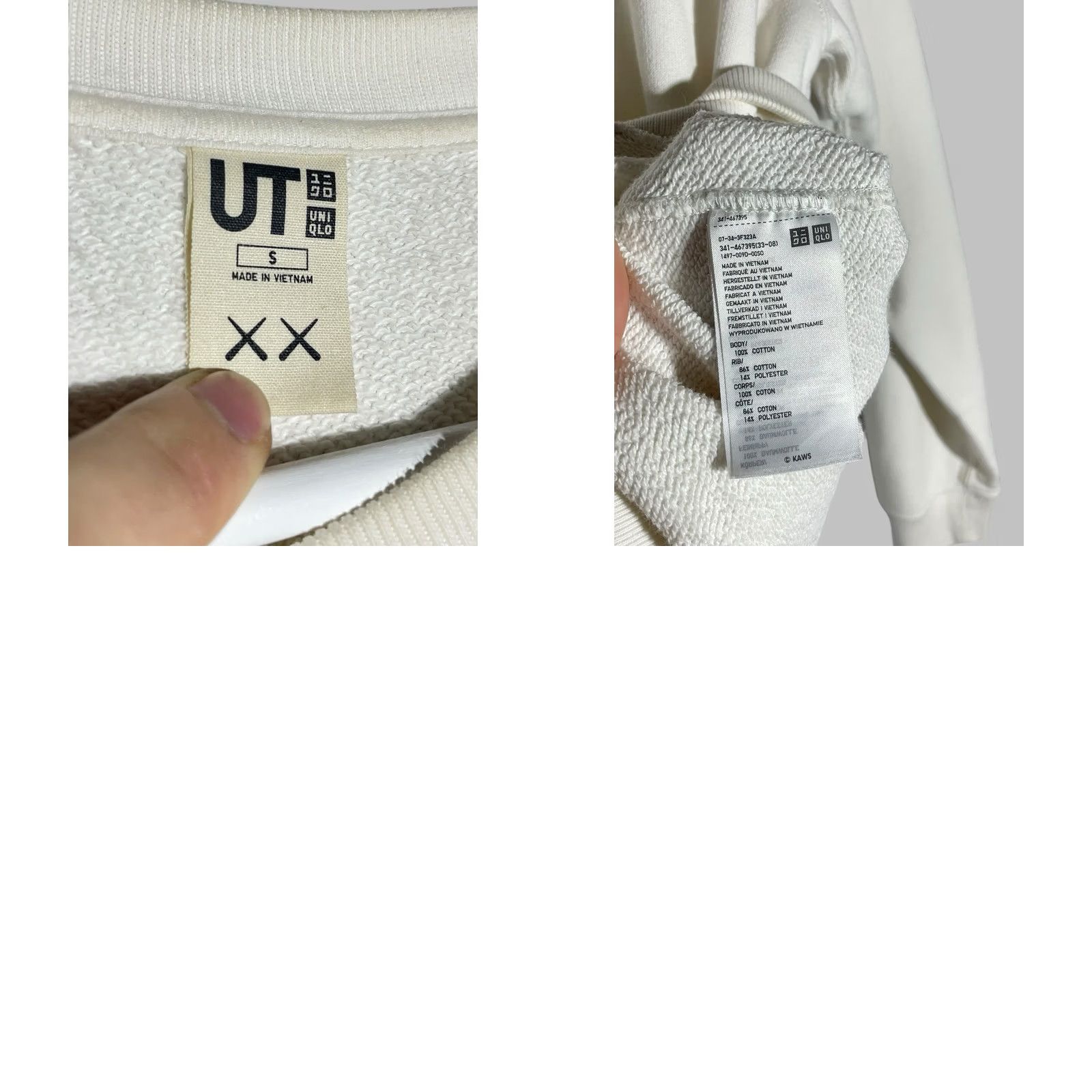 Uniqlo KAWS UNIQLO Graphic Sweatshirt Pullover White Small Men Regular Crew Neck Long Sleeve Cotton Polyester Logo Print Vintage No Size US S / EU 44-46 / 1 - 8 Thumbnail
