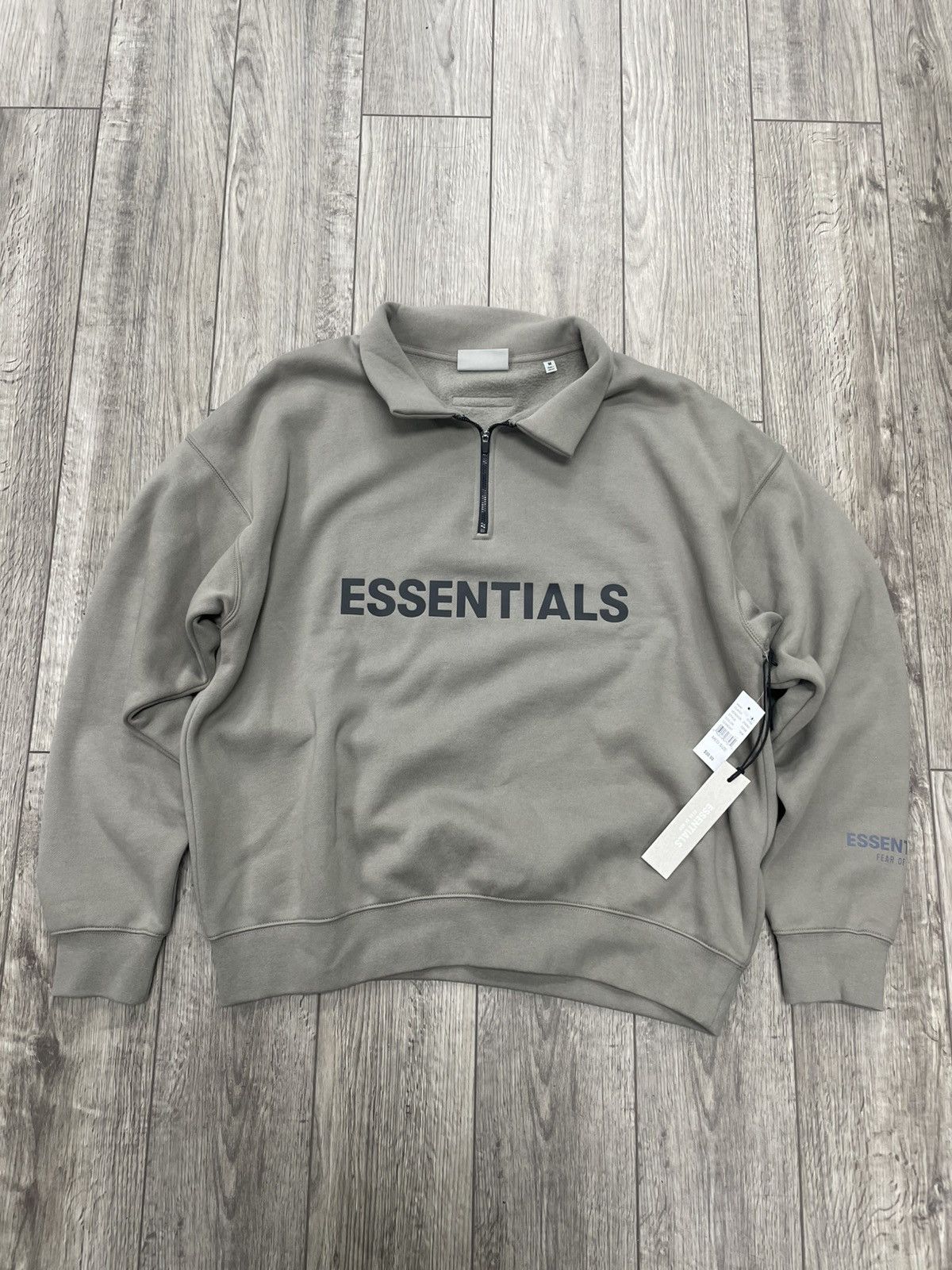 Essentials × FOG × Fear of God FOG Essentials Tan Half Zip Hoodie