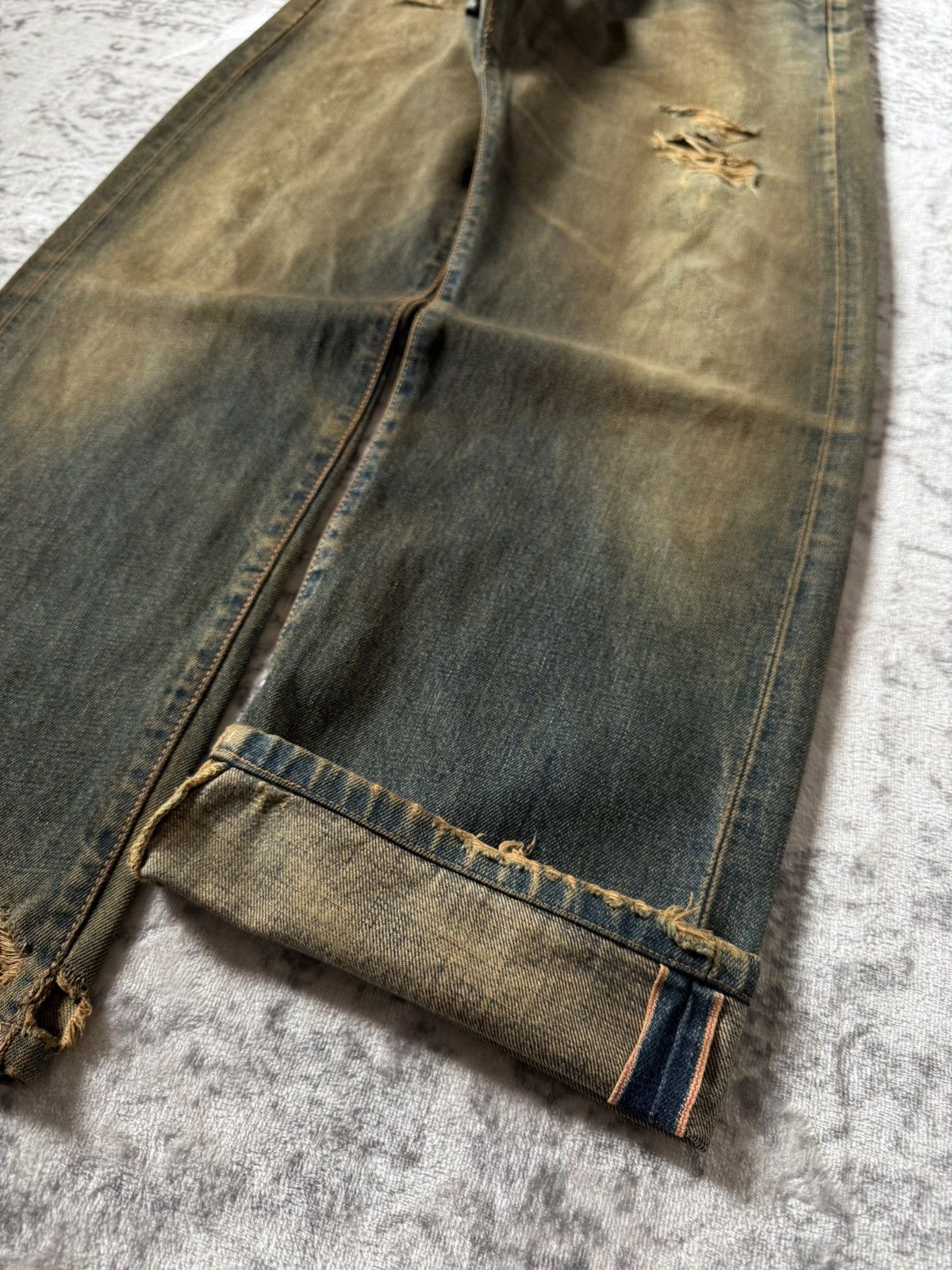 Kapital Edwin 505 OG Type 1 Baggy Loose Mud Wash Jeans Size US 29 - 4 Thumbnail