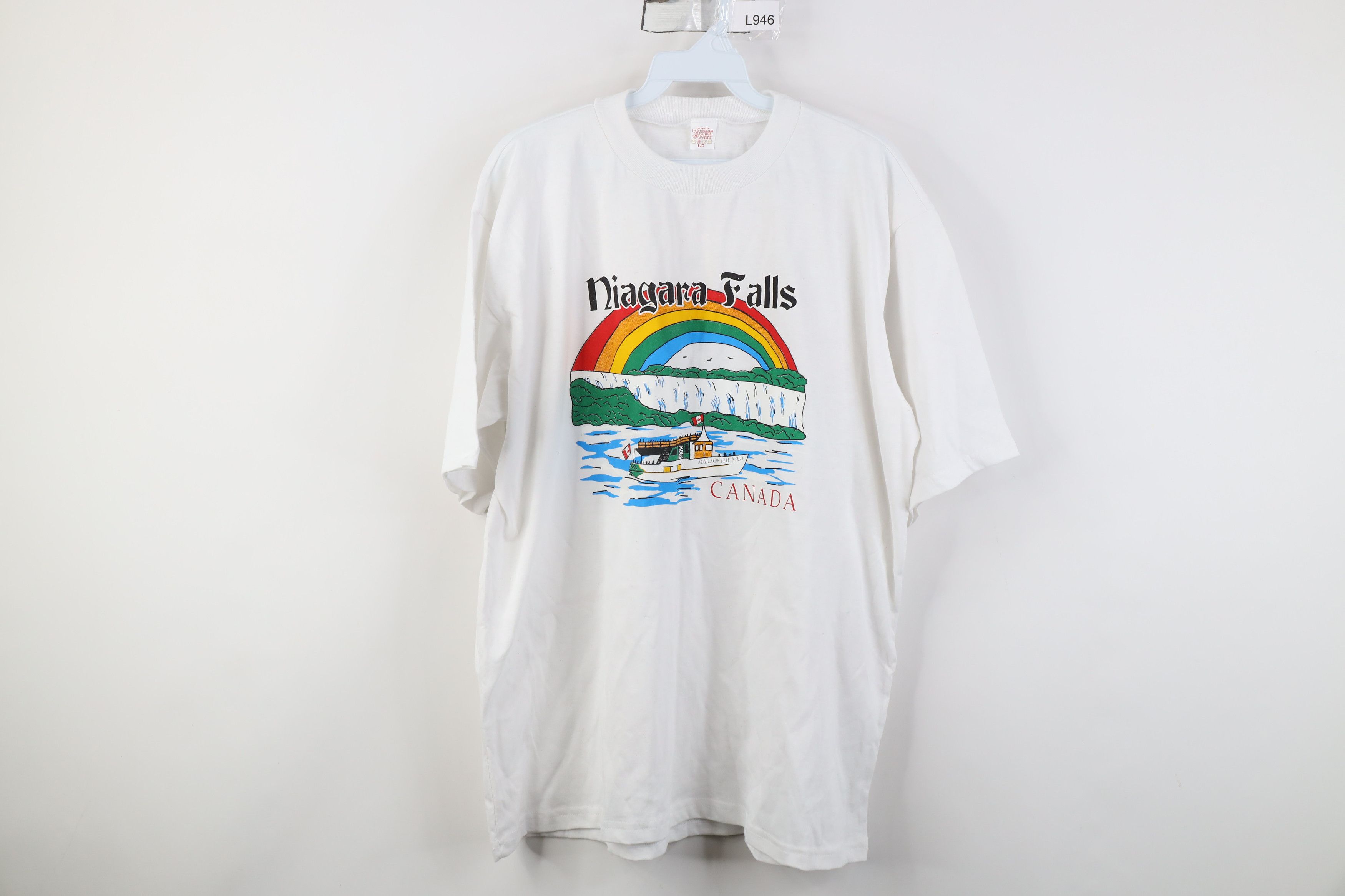 Vintage Vintage 90s Streetwear Niagara Falls Canada Rainbow T-Shirt Size US L / EU 52-54 / 3 - 1 Thumbnail