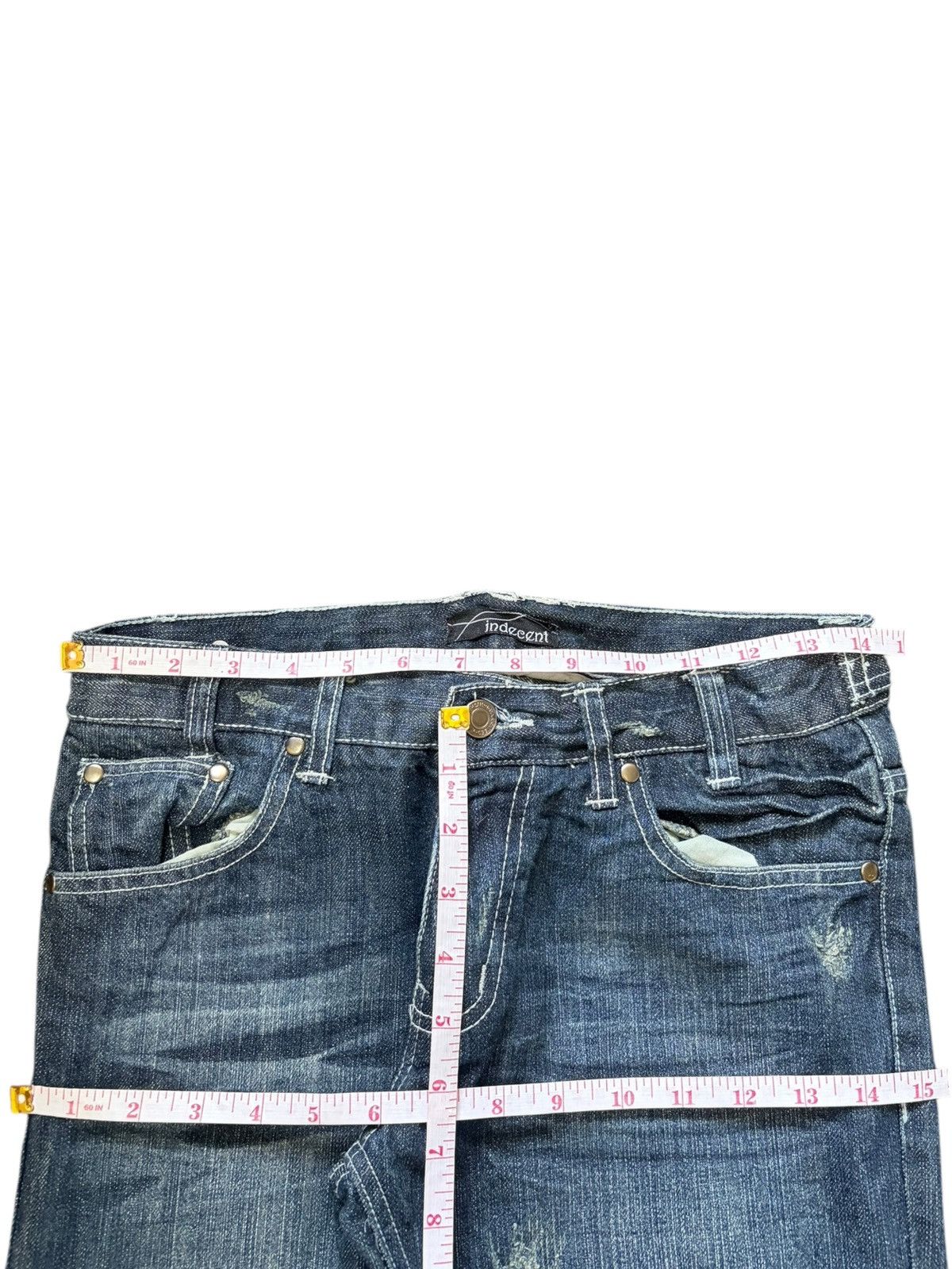 Hysteric Glamour Vintage Japanese Brand Buckle Back Low Rise Flare Jeans Size 28" / US 6 / IT 42 - 6 Thumbnail