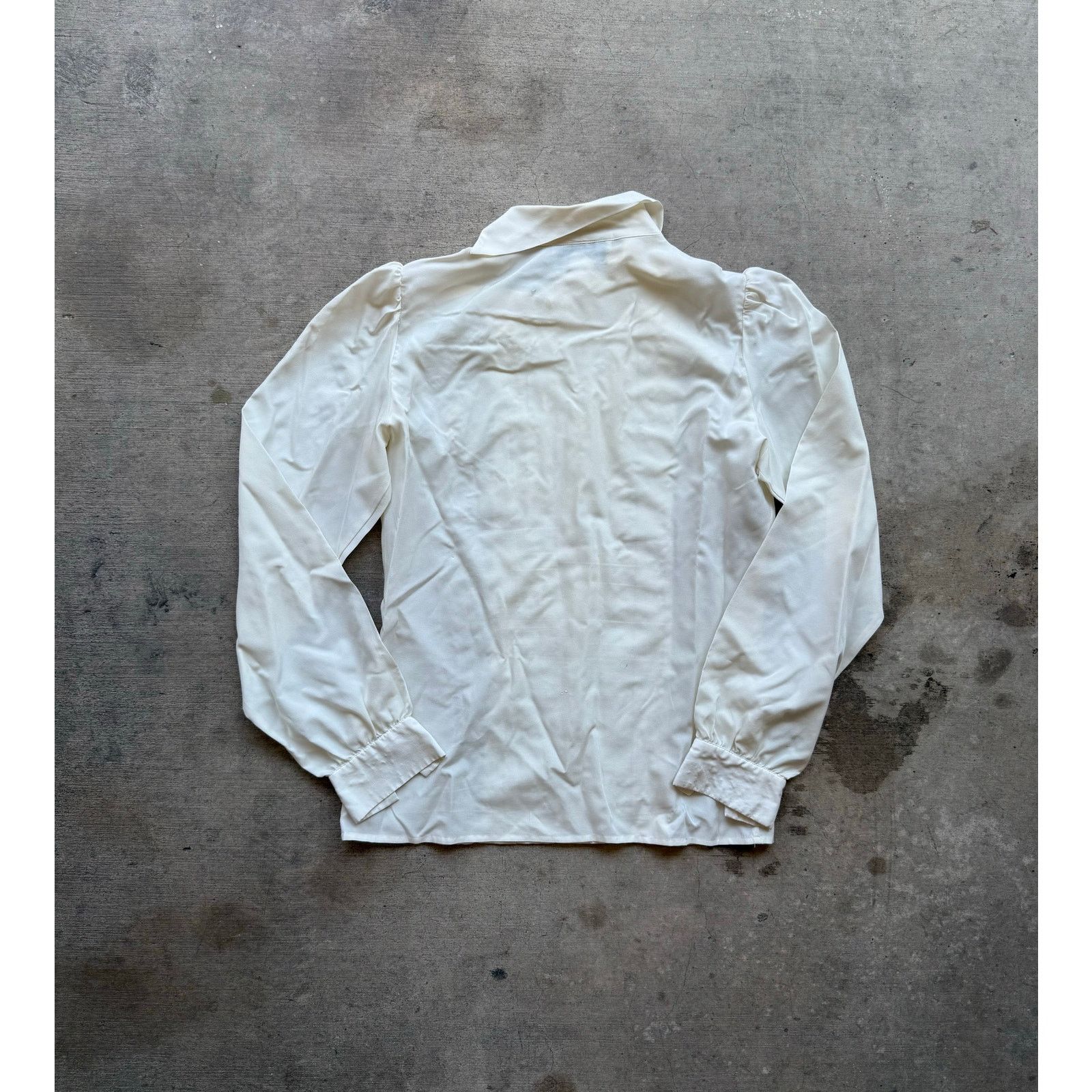 Vintage VTG 1980s Asymetrical Collar White Pleated Womens Shirt Size S / US 4 / IT 40 - 2 Thumbnail