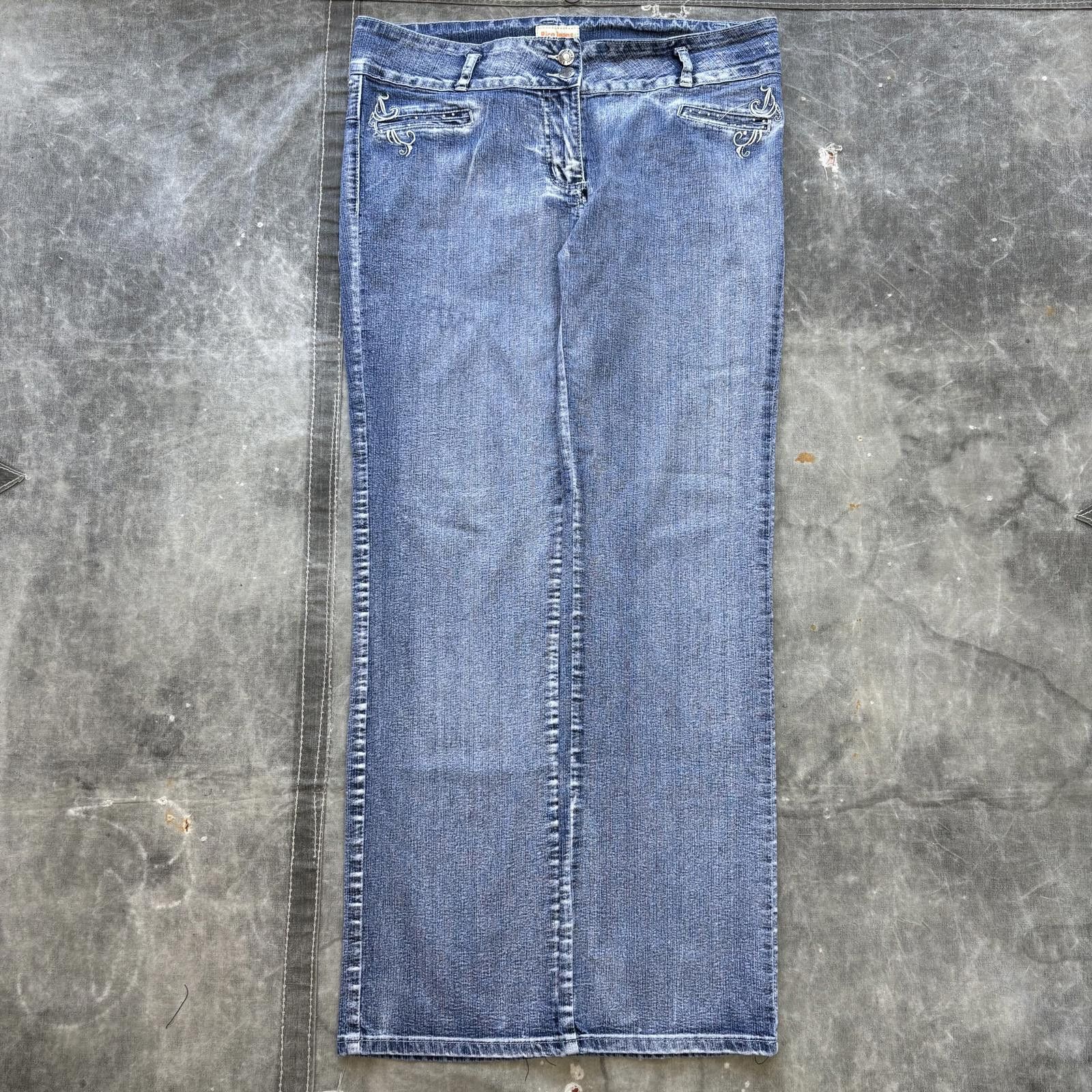 Vintage Vintage Y2K Rhinestone Studded Embroidered Grunge Rico Jeans Size 33" - 1 Thumbnail