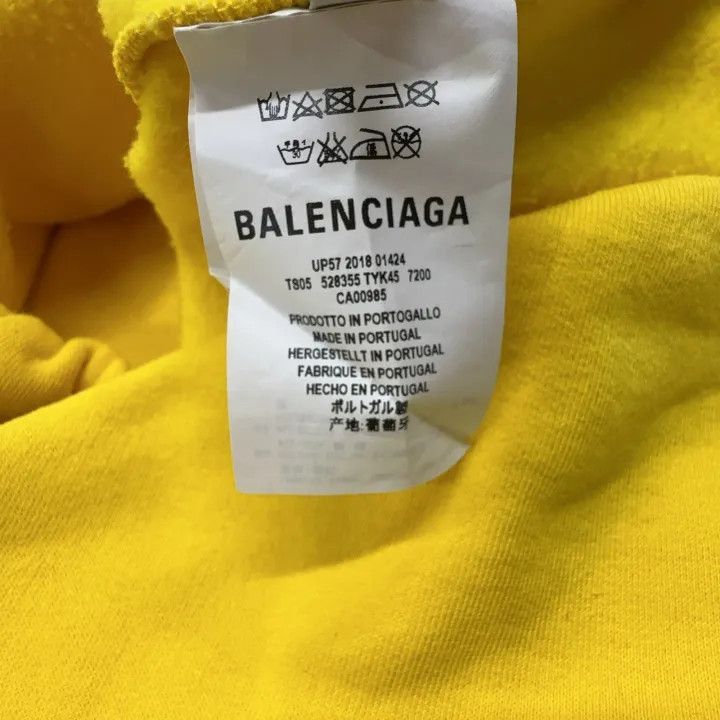 Balenciaga Balenciaga Yellow Long Sleeve Hoodie for Women 0079-2507 Size S / US 4 / IT 40 - 4 Thumbnail