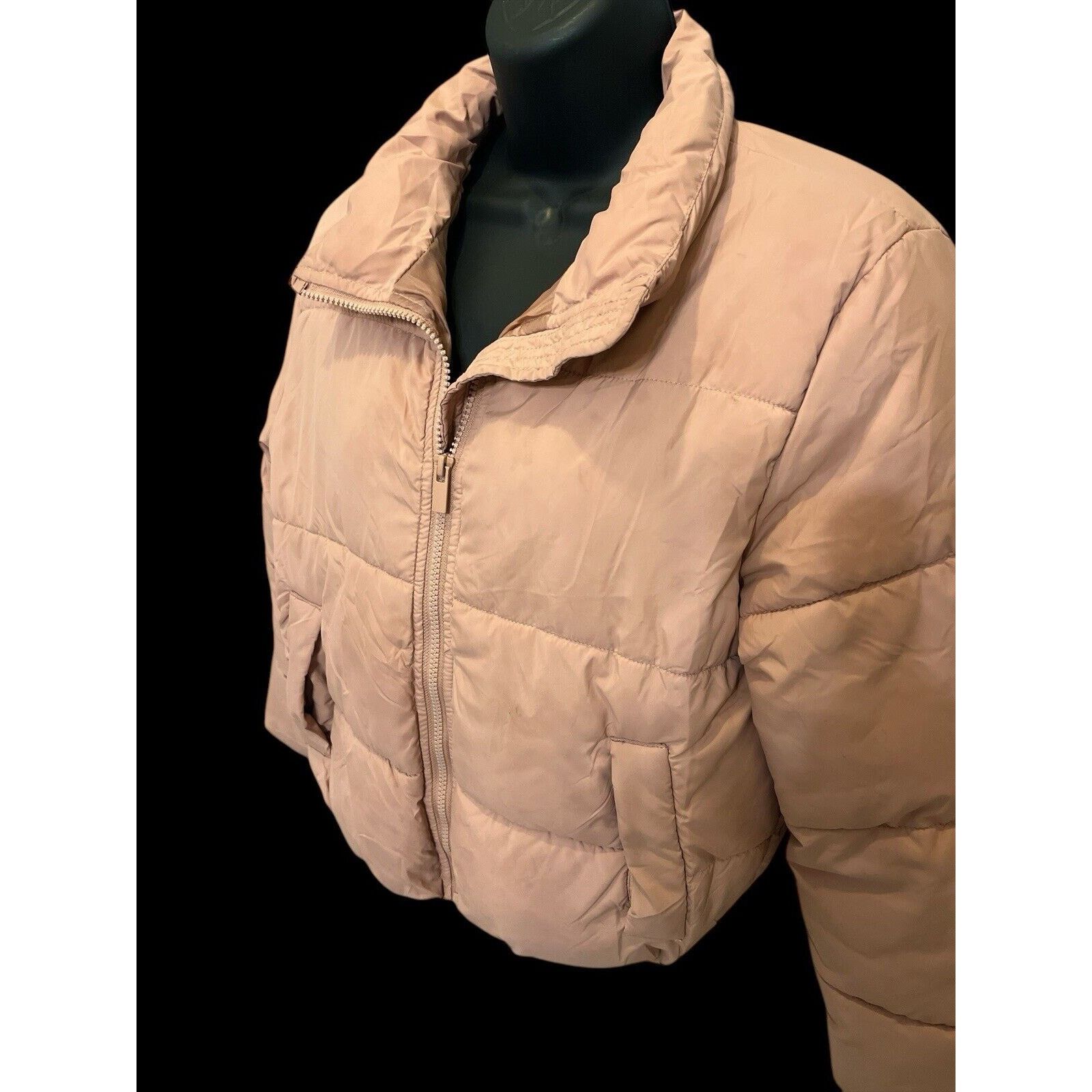 H&M Women’s Puffer H&M blush Pink Bomber Jacket Size S / US 4 / IT 40 - 2 Thumbnail