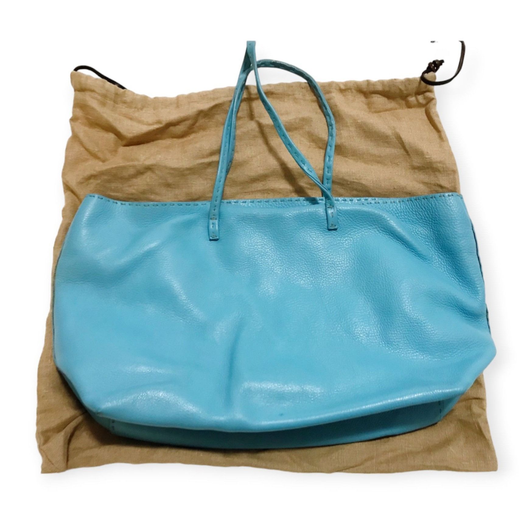 Fendi Fendi Selleria Blue Leather Tote Handcrafted Roll Bag Italy Size ONE SIZE - 3 Thumbnail