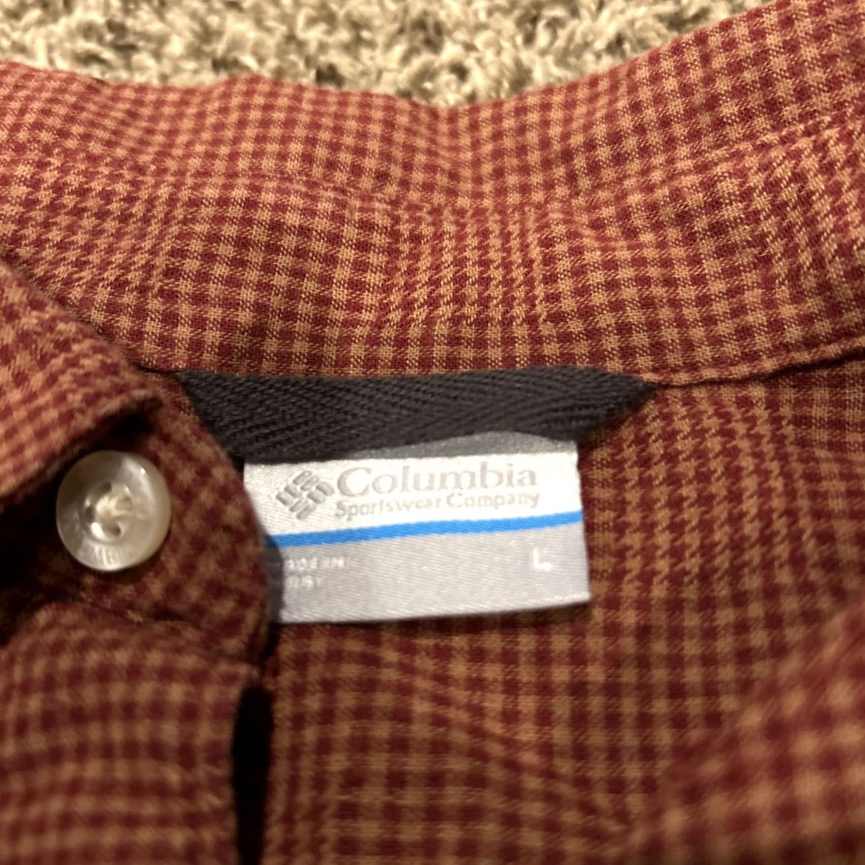 Vintage Columbia Mens L Red Check Button Up Shirt Long Sleeve Cotton Blend A2 Size US L / EU 52-54 / 3 - 2 Thumbnail
