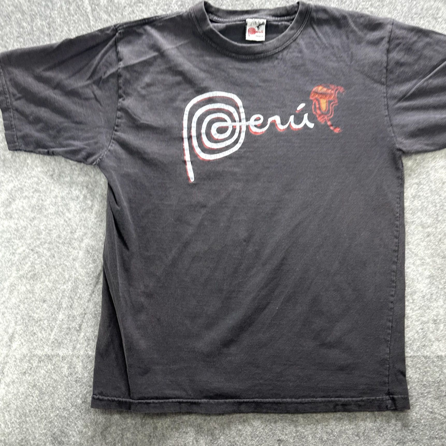 Vintage Peru Nazca Lines Shirt Mens Large Black Graphic Tee Cotton Tourist Souvenir T-Shirt Size US L / EU 52-54 / 3 - 3 Thumbnail