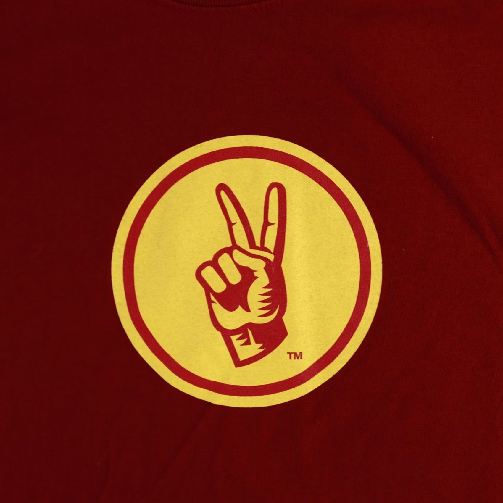 Hanes VINTAGE Hanes Beefy-T Peace Fingers Logo TM Graphic Adult XL T-Shirt Red Mens Size US XL / EU 56 / 4 - 2 Thumbnail