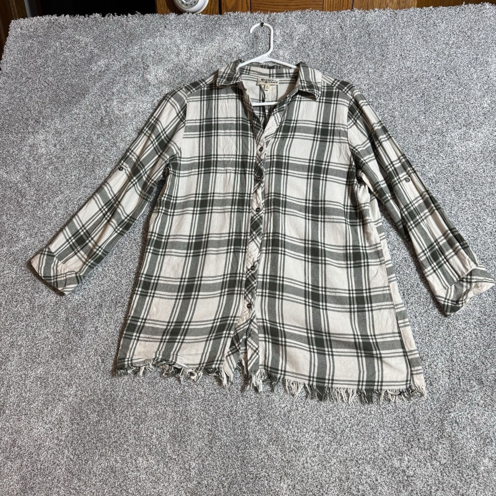 Other Hester & Orchard Shirt Women S Plaid Frayed Hem Y2K Inspired Size S / US 4 / IT 40 - 1 Thumbnail
