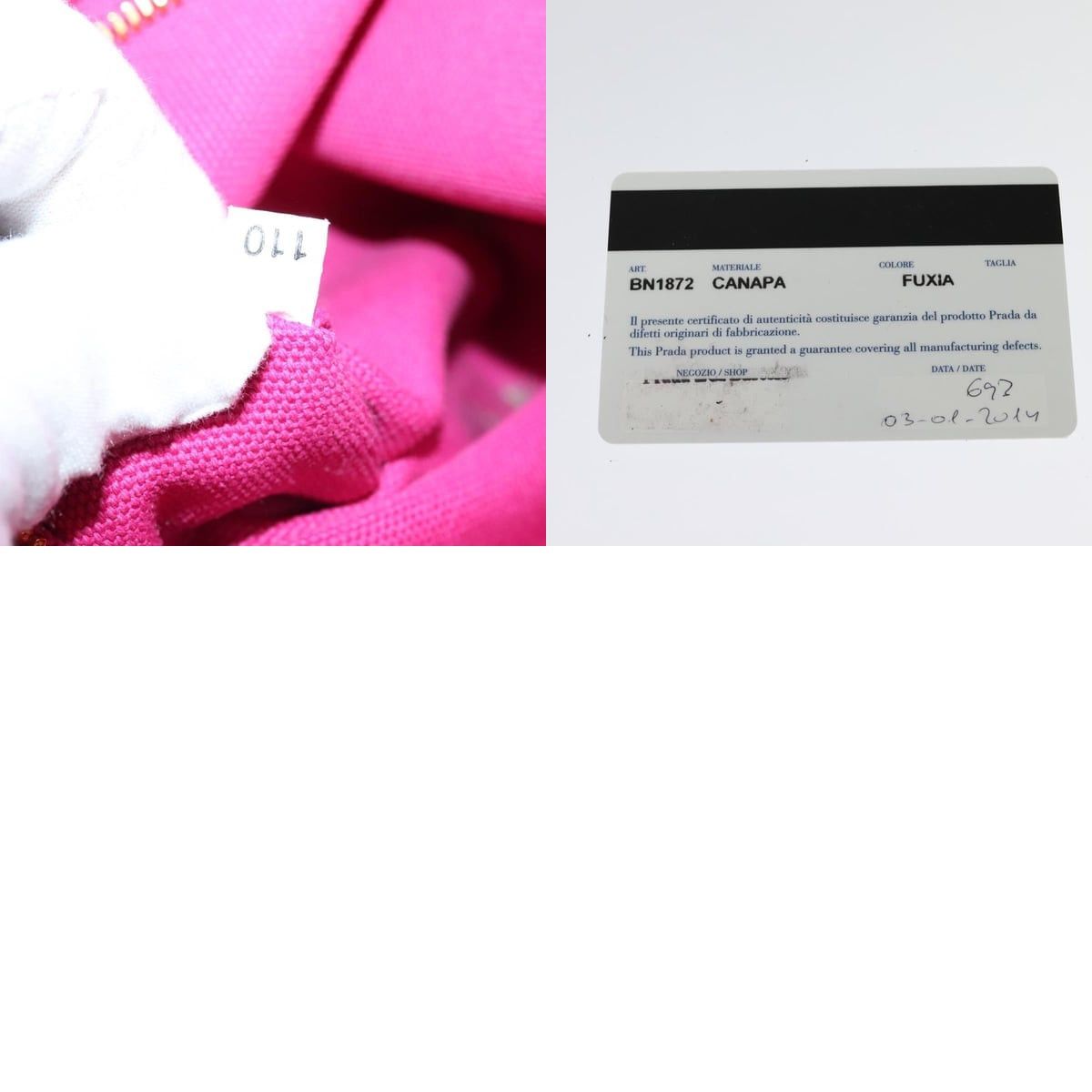Prada PRADA Canapa GM Hand Bag Canvas Pink Gold Size ONE SIZE - 13 Thumbnail