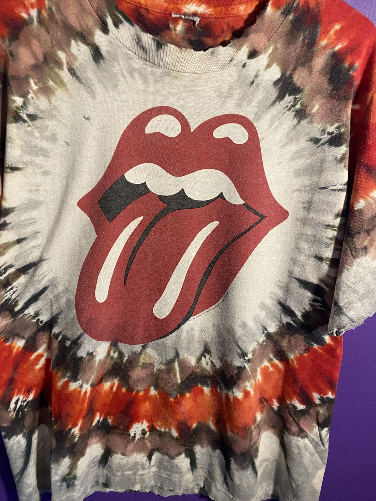 Band Tees × Vintage Vintage 1994 The Rolling Stones tie dye tongue tee Size US XL / EU 56 / 4 - 3 Thumbnail