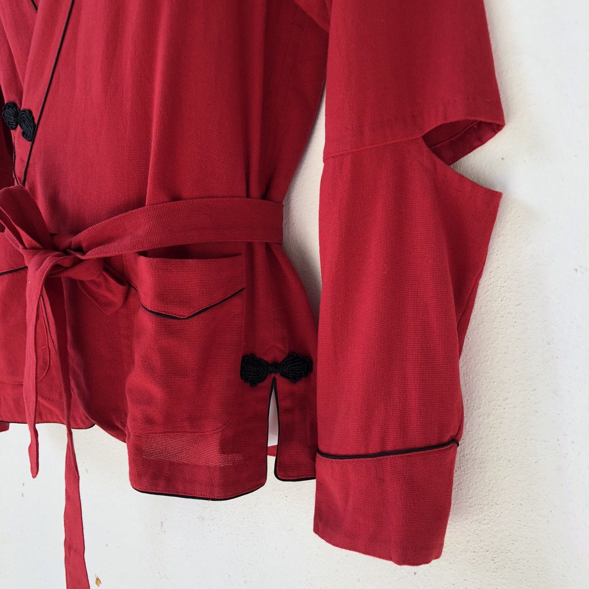 Takahiromiyashita The Soloist. SS17 TheSoloist Red Kimono Jacket with Cut-Out Sleeves Size US S / EU 44-46 / 1 - 10 Thumbnail