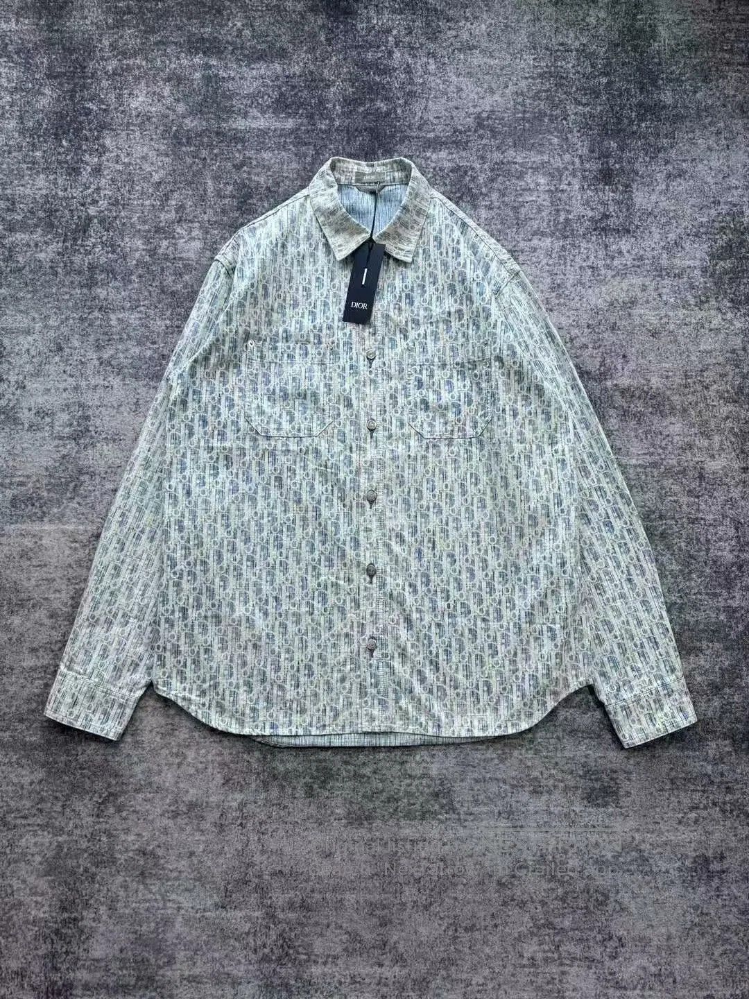 Dior new blue printed denim shirt jacket. Size US L / EU 52-54 / 3 - 1 Thumbnail