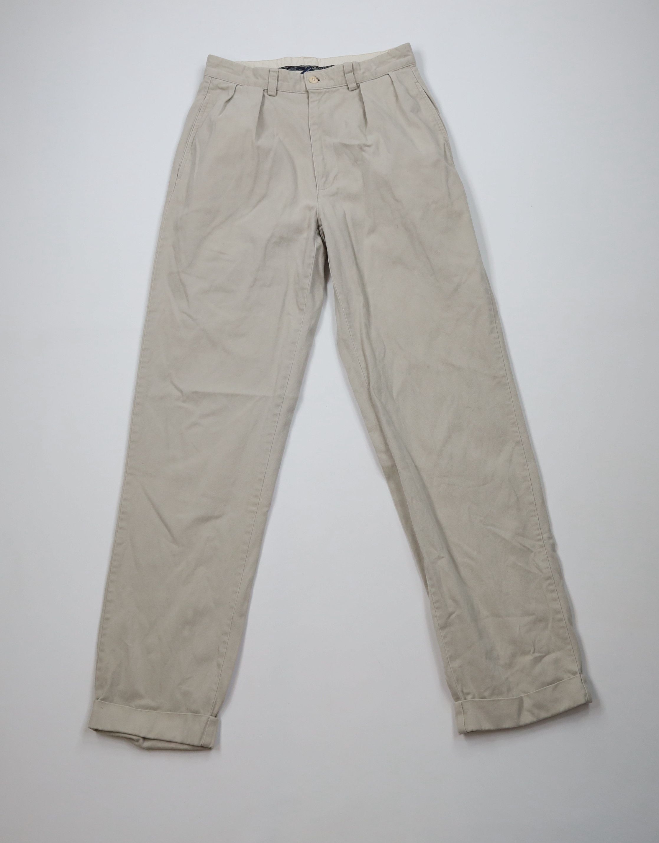 Ralph Lauren Vintage 90s Ralph Lauren Pleated Cuffed Chino Pants Cotton Size US 29 - 1 Thumbnail
