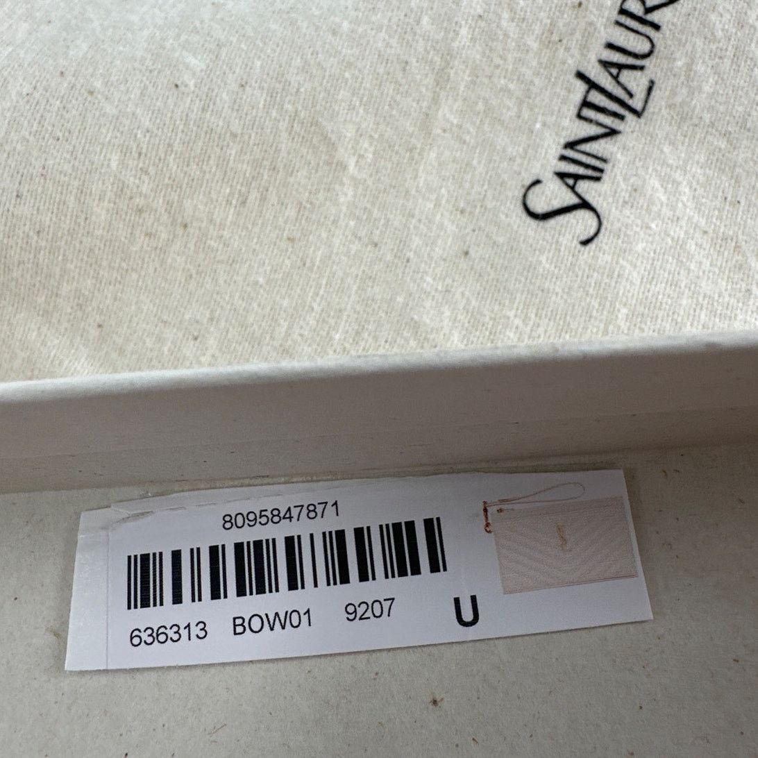 Saint Laurent Paris Saint Laurent Women's Cream Monogram Leather Wallet Clutch Size ONE SIZE - 10 Thumbnail