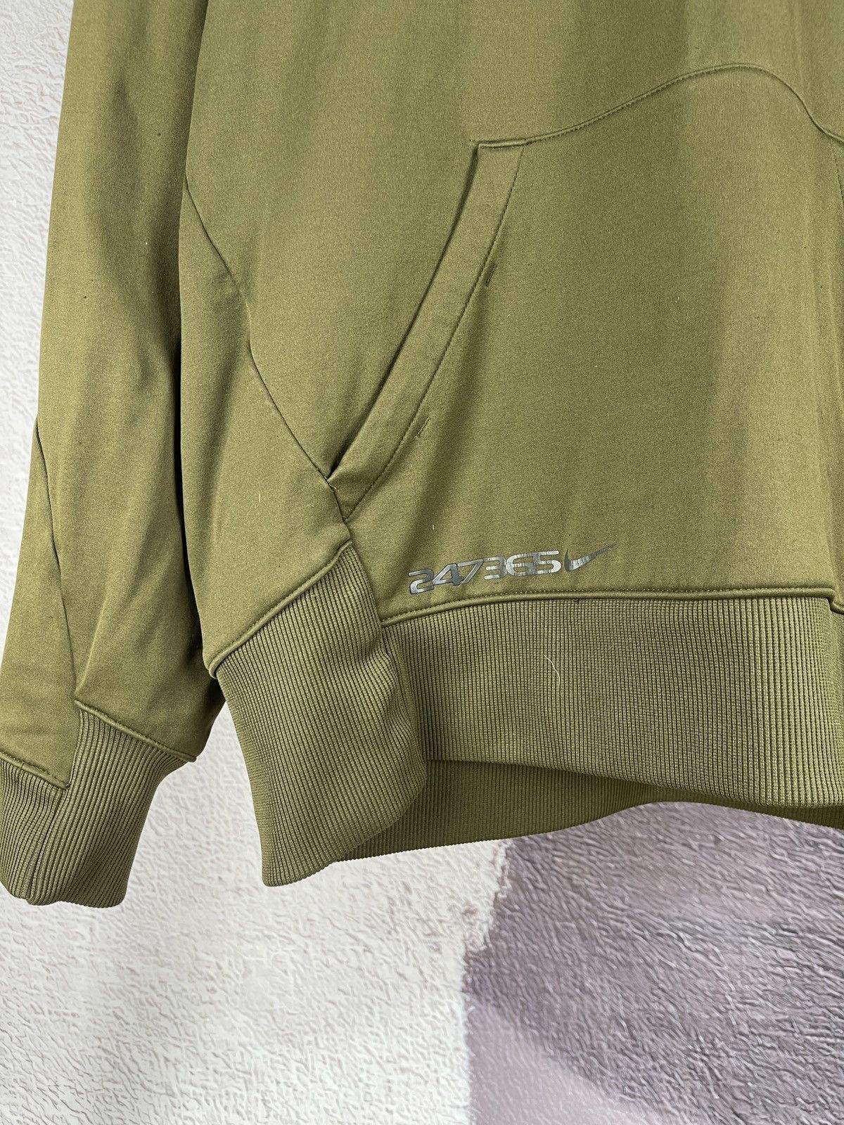 Nike × Vintage Nike vintage y2k khaki center logo swoosh hoodie Size US L / EU 52-54 / 3 - 5 Thumbnail