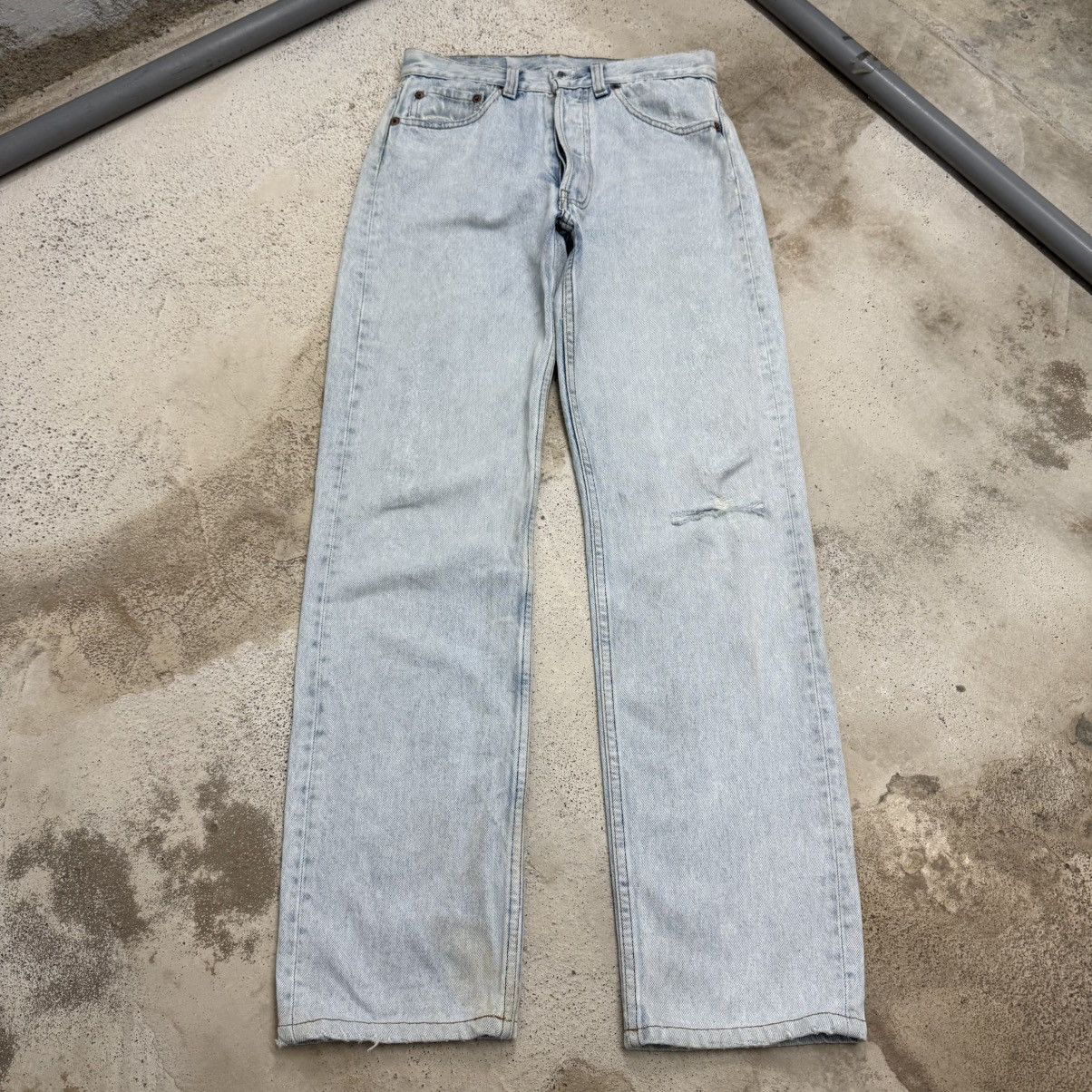 Levi's Vintage 90s Levis 501 Buttonfly Distressed Marks Denim Pants Size US 27 - 3 Thumbnail