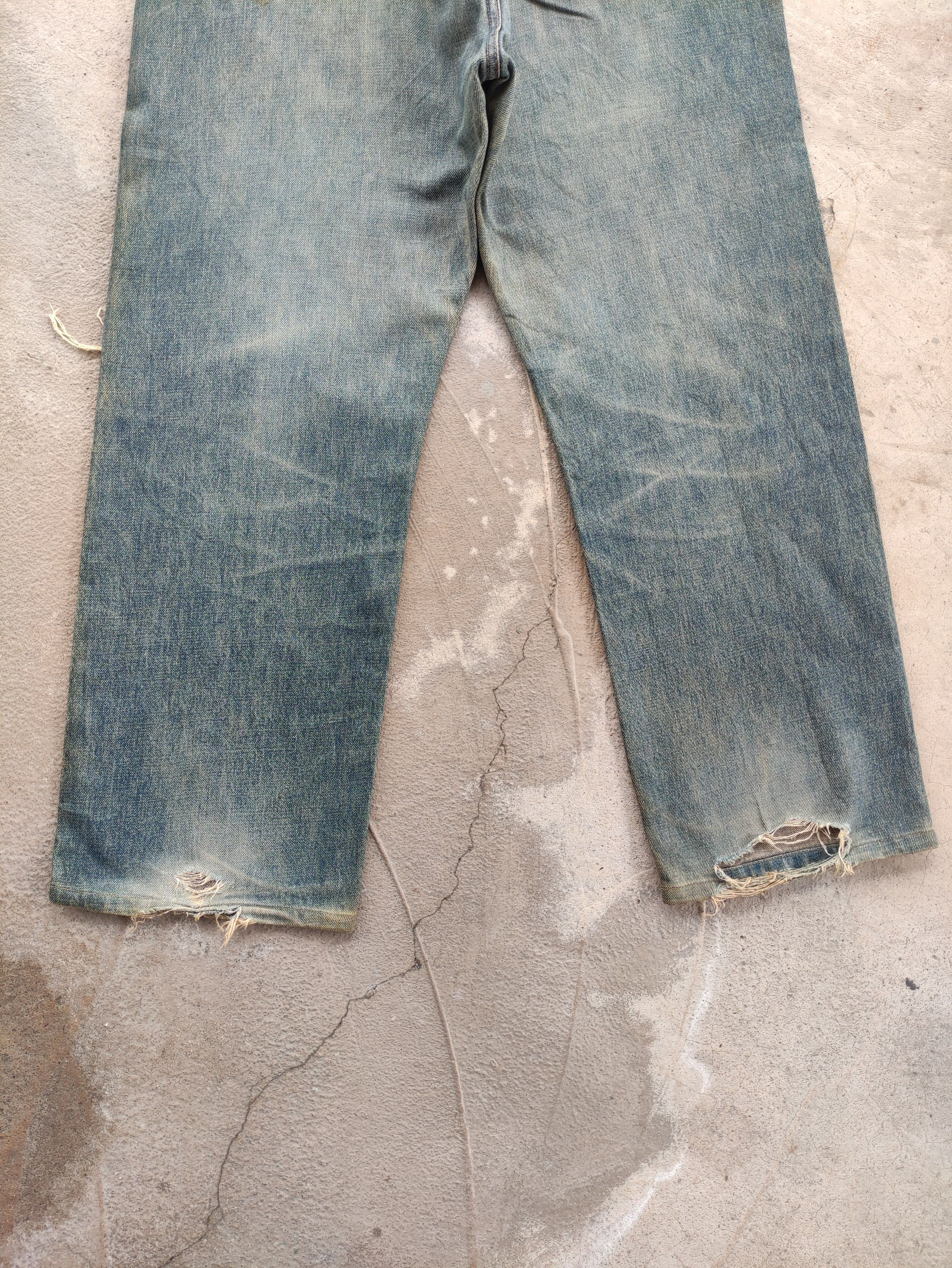Japanese Brand Vintage GL Heart Japanese Baggy Rusty Distressed Faded Denim Size US 36 / EU 52 - 11 Thumbnail