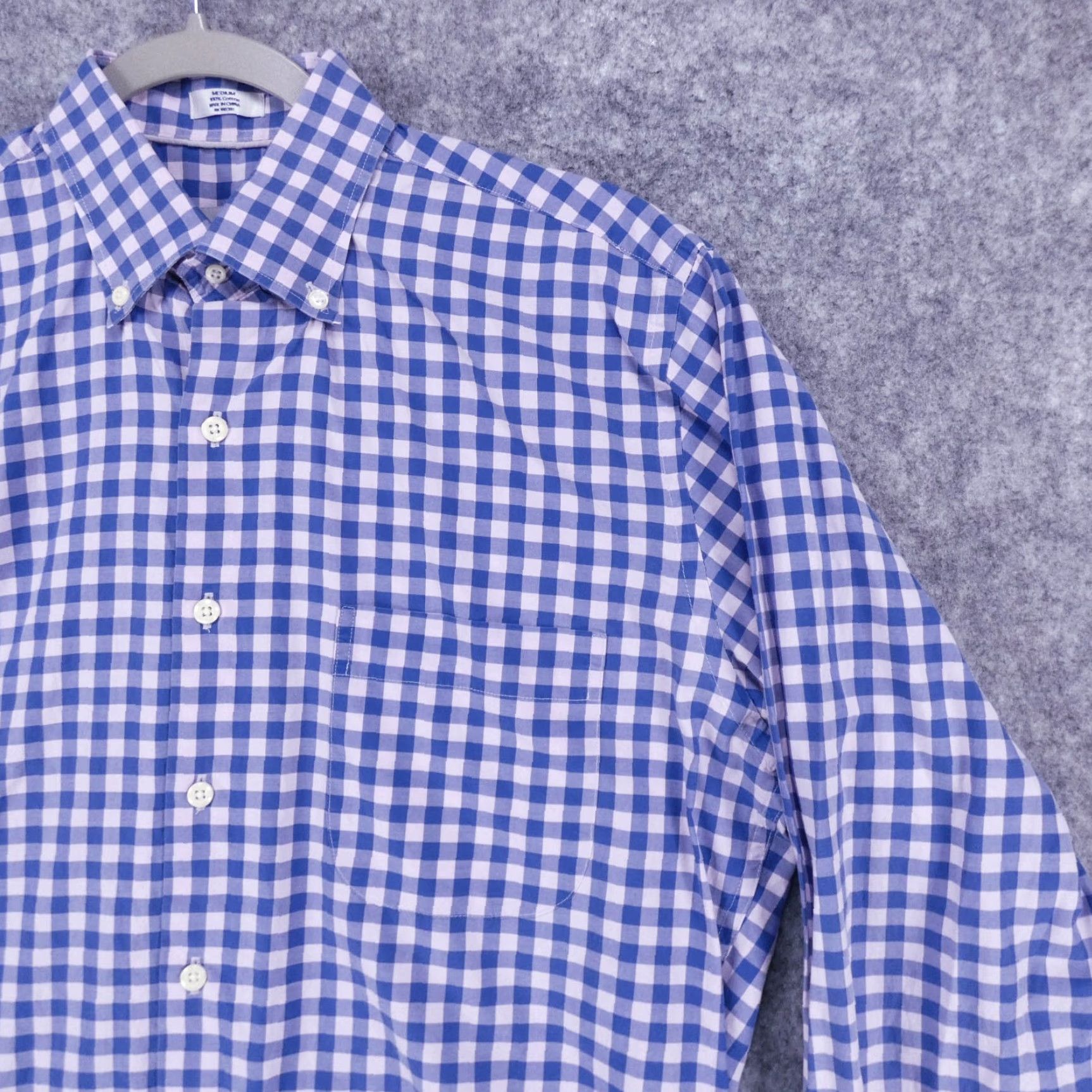 Peter Millar Peter Millar Shirt Mens Medium Long Sleeve Button Up Blue Pink Check Pocket Plaid Size US M / EU 48-50 / 2 - 6 Thumbnail