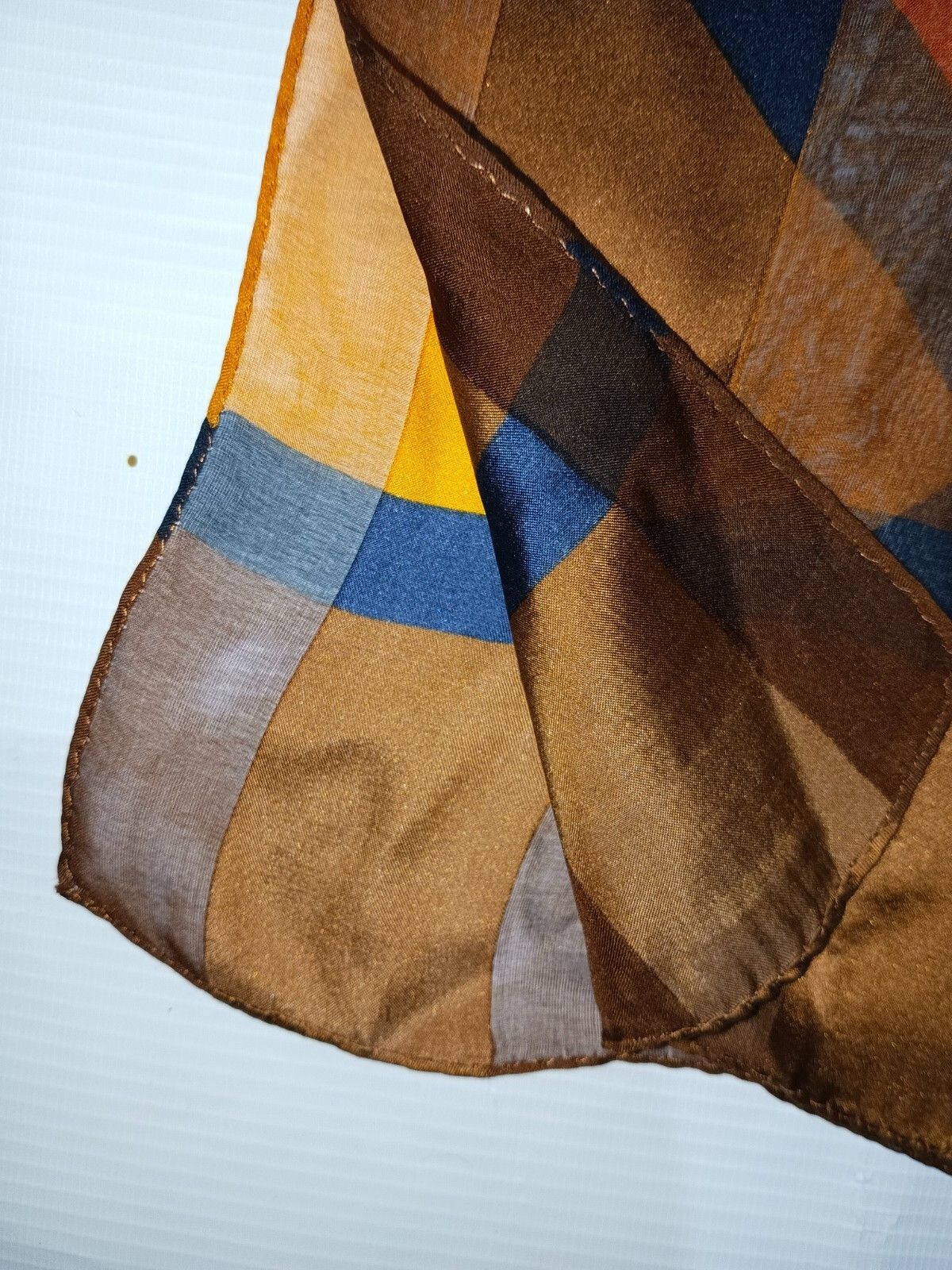 Yves Saint Laurent Yves Saint LAURENT YSL Paris Geometric Abstract Silk Scarf Size ONE SIZE - 9 Thumbnail
