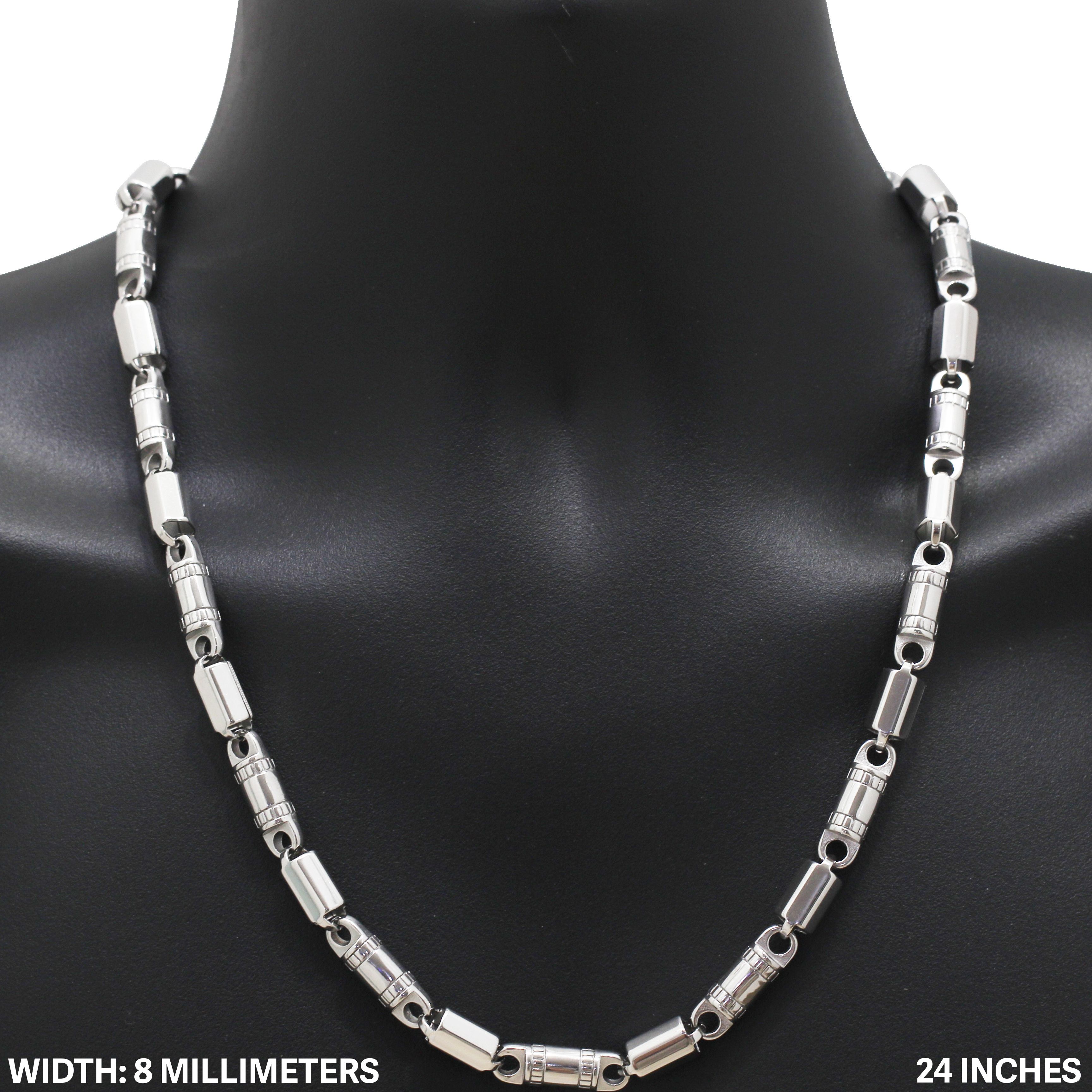 Other 316L Stainless Steel 8mm Barrel Link Chain Necklace 24” Size ONE SIZE - 1 Thumbnail