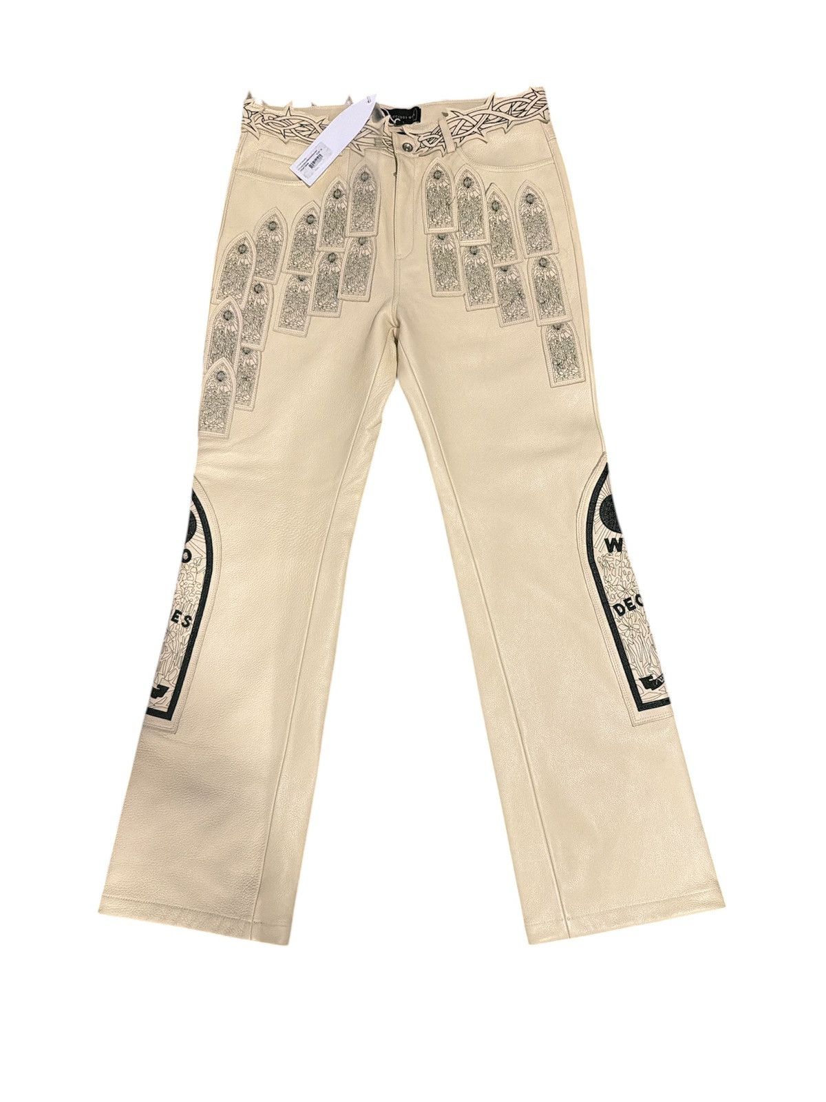Who Decides War Who Decides War Patched Leather Arch Embroidered Pants Size US 36 / EU 52 - 1 Thumbnail