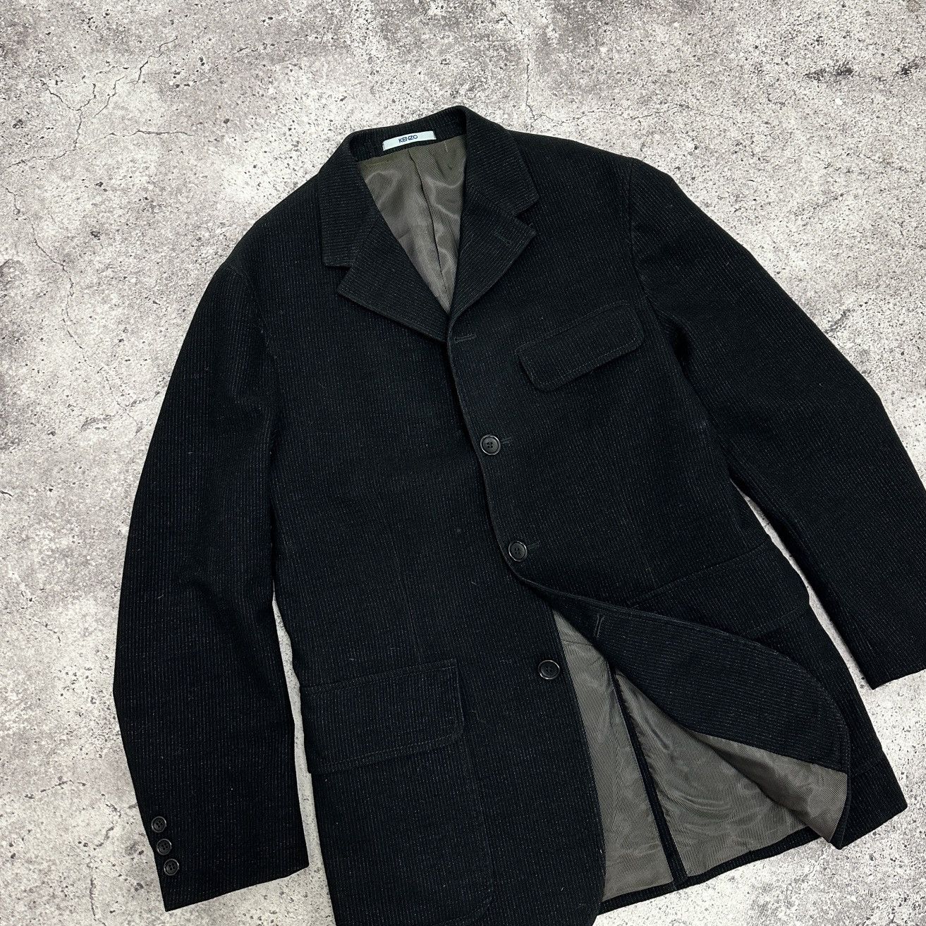 Kenzo Vintage 90s Kenzo Black Wool Jacket Blazer luxury y2k XL Size US XL / EU 56 / 4 - 4 Thumbnail