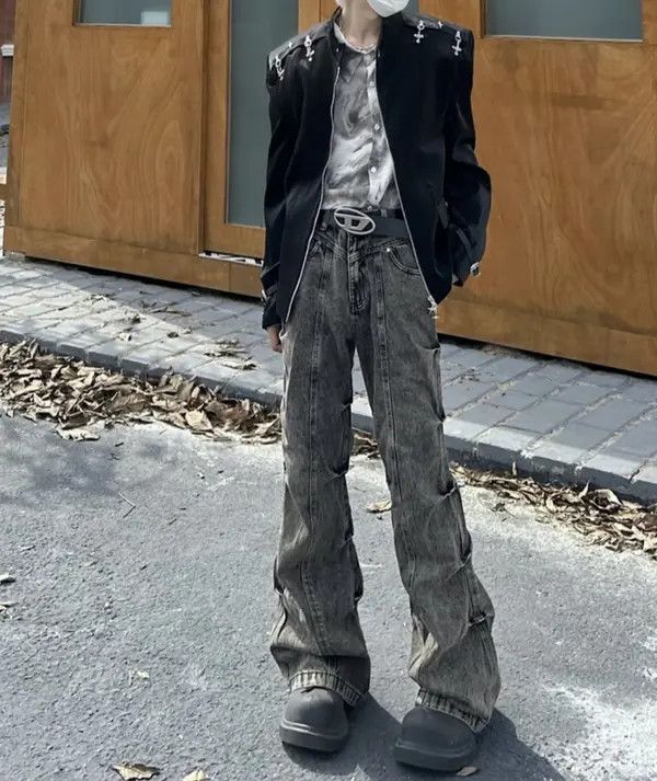 VIBE Y2k Cargo Flared Stack Jeans Wide Leg Bootcut Stacked Size US 32 / EU 48 - 4 Thumbnail