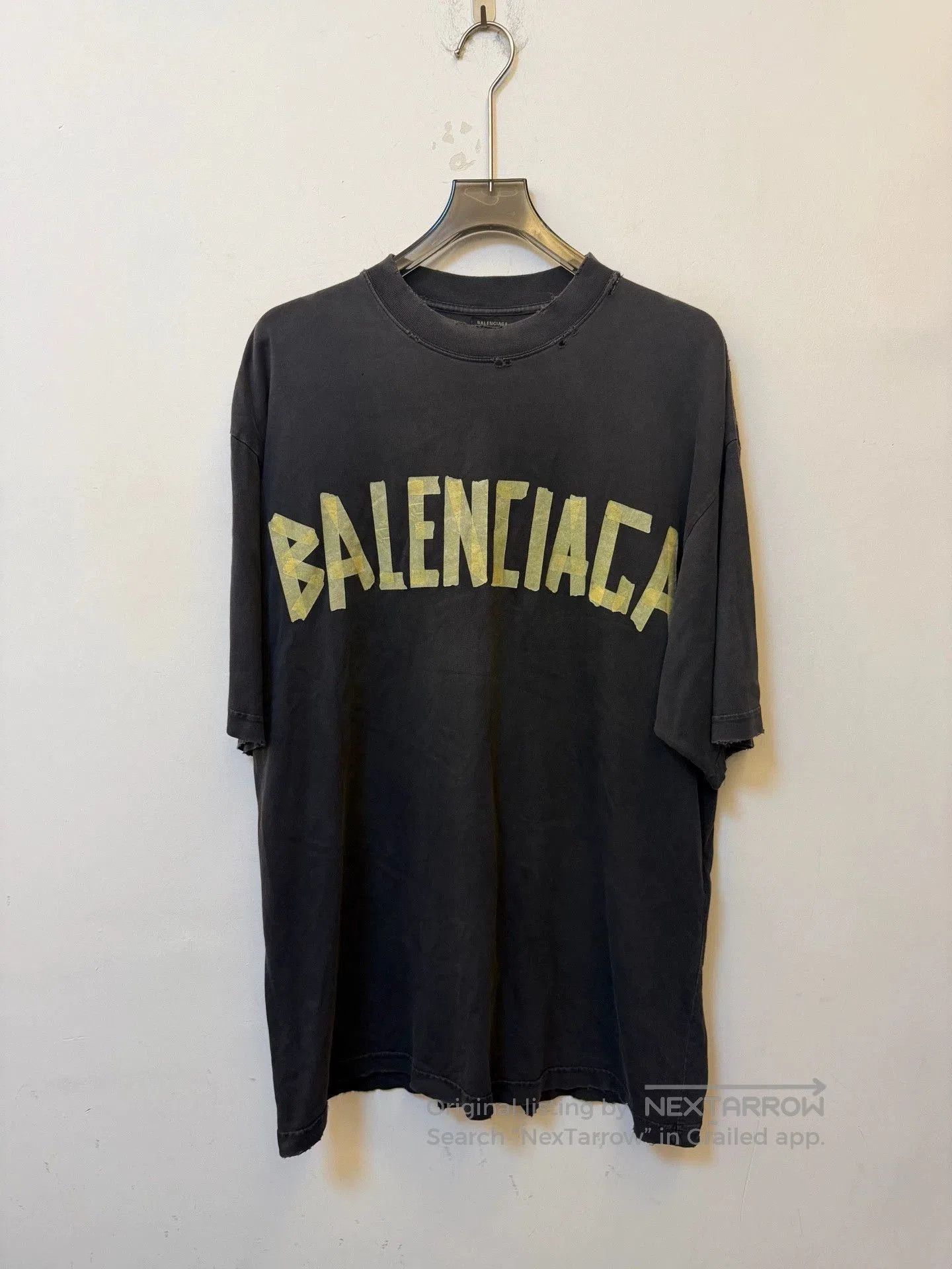 Balenciaga Ss23 Bb Monogram Tape Logo Tee Black S/, Men's