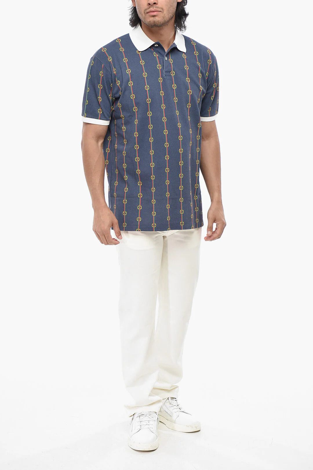 Gucci og1mm0426 Two-Button Polo Shirt in Blue Size US S / EU 44-46 / 1 - 4 Thumbnail
