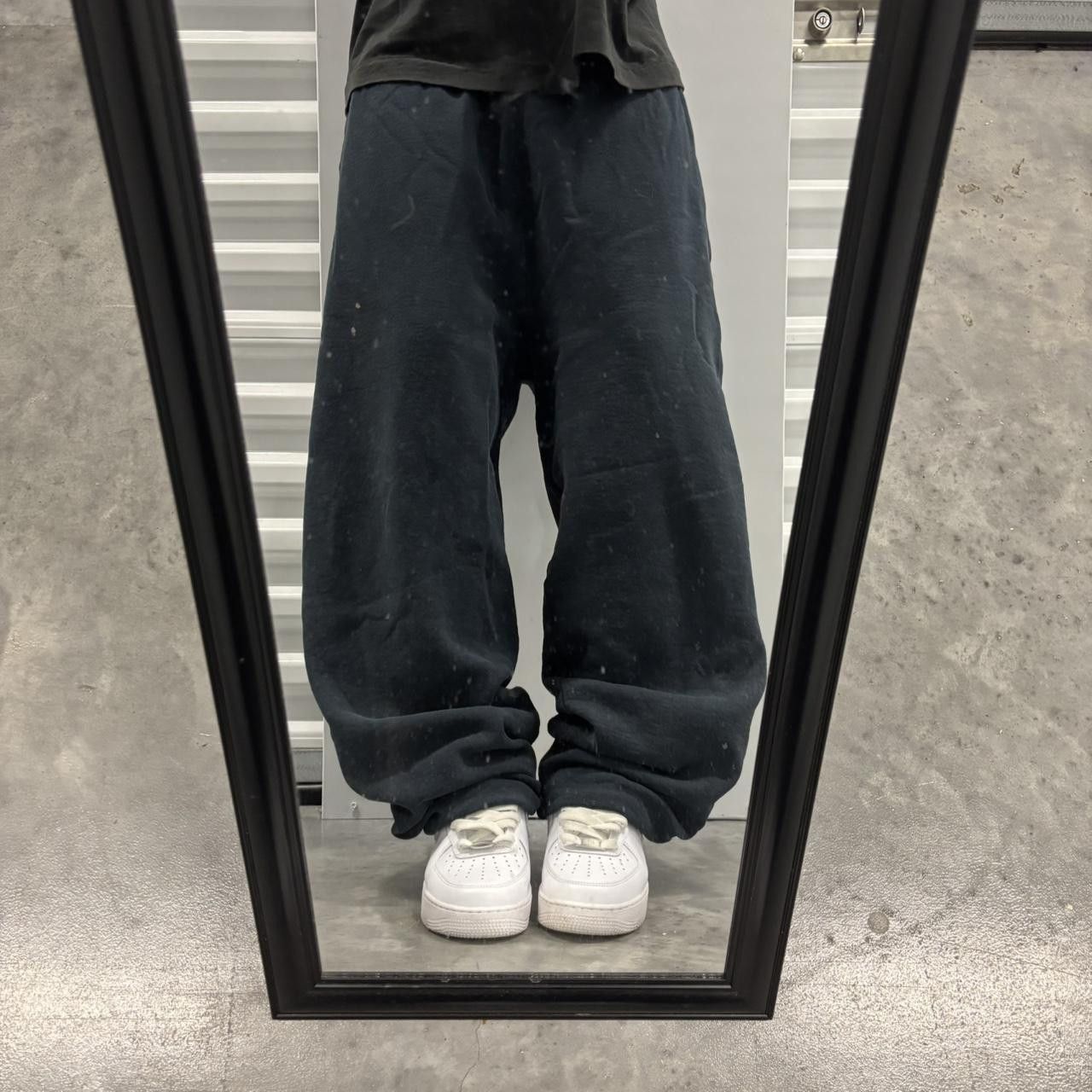 Japanese Brand × Vintage Crazy Vintage Y2K/2000s Baggy Faded Black Skater Essential Sweatpants! Size US 34 / EU 50 - 1 Thumbnail