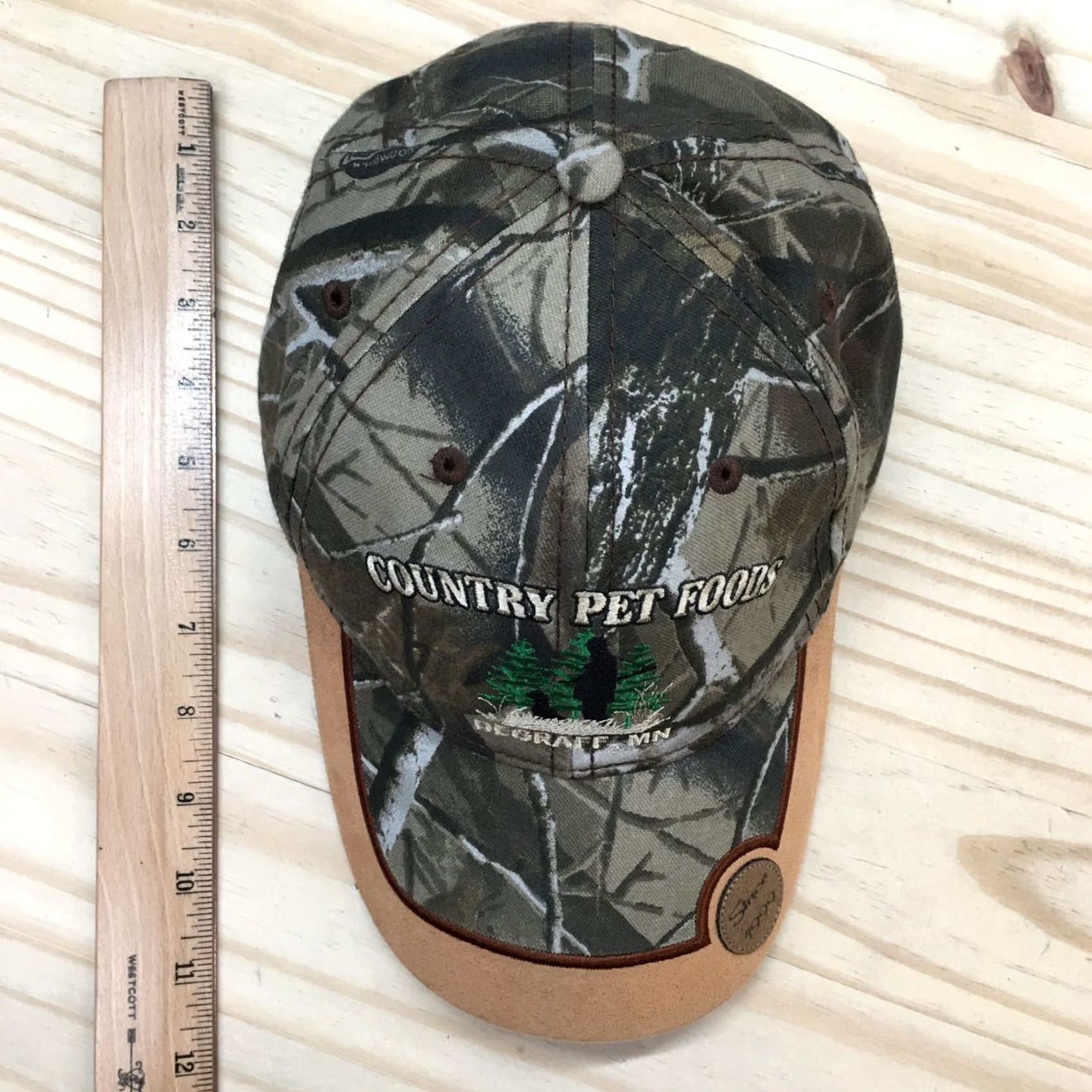 Vintage Country Pet Foods Baseball Cap Hat Mens One Size Brown Camouflage Adjustable Size ONE SIZE - 3 Thumbnail