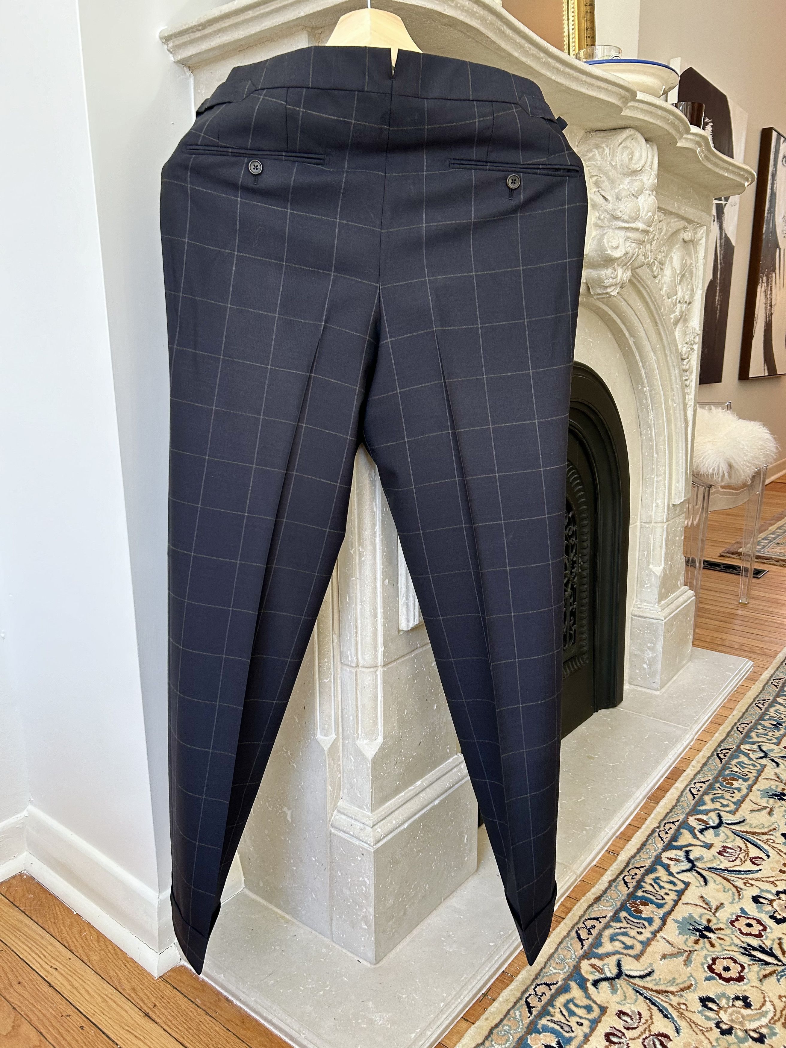 Tom Ford Tom Ford Navy Blue Windowpane Spencer 3-Piece Suit Size 36R Size 36R - 11 Thumbnail